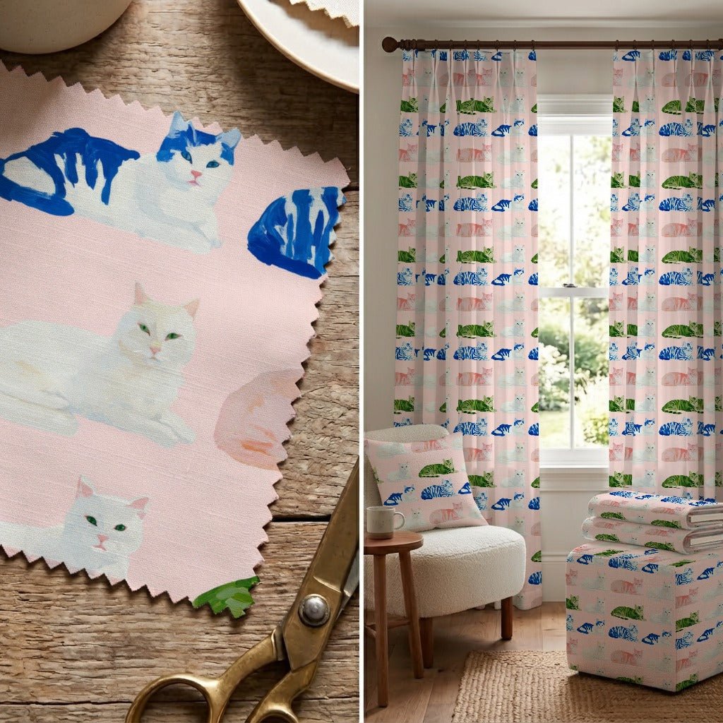 Sophisticated Felines - Fabric - Linen Rowe