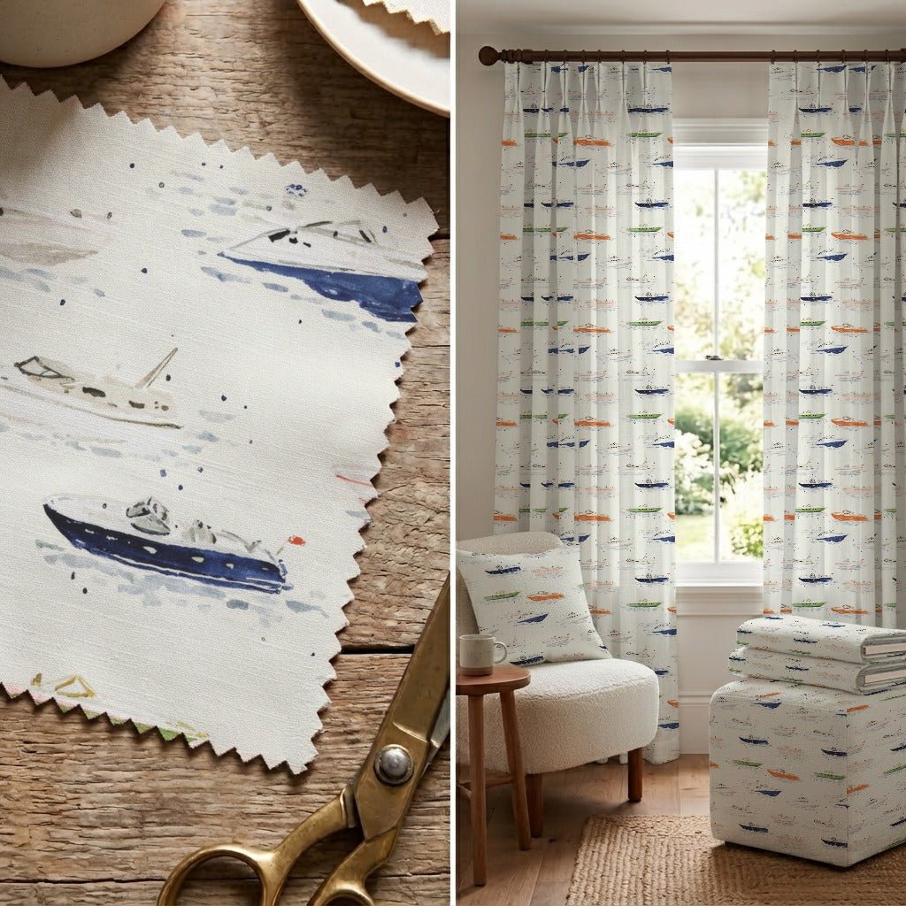 Speeding Boats - Fabric - Linen Rowe