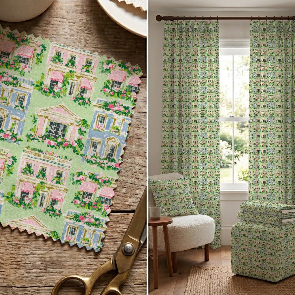 Spring Houses - Fabric - Linen Rowe