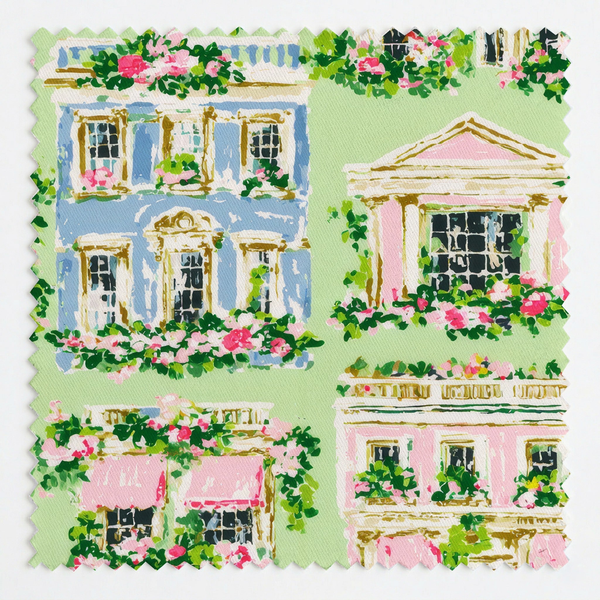Spring Houses - Fabric - Linen Rowe