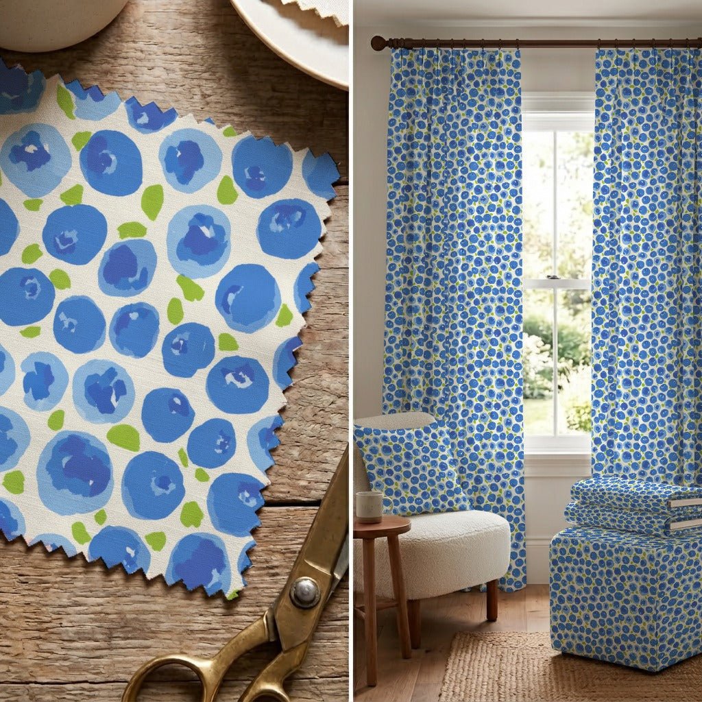 Stained Blue - Fabric - Linen Rowe