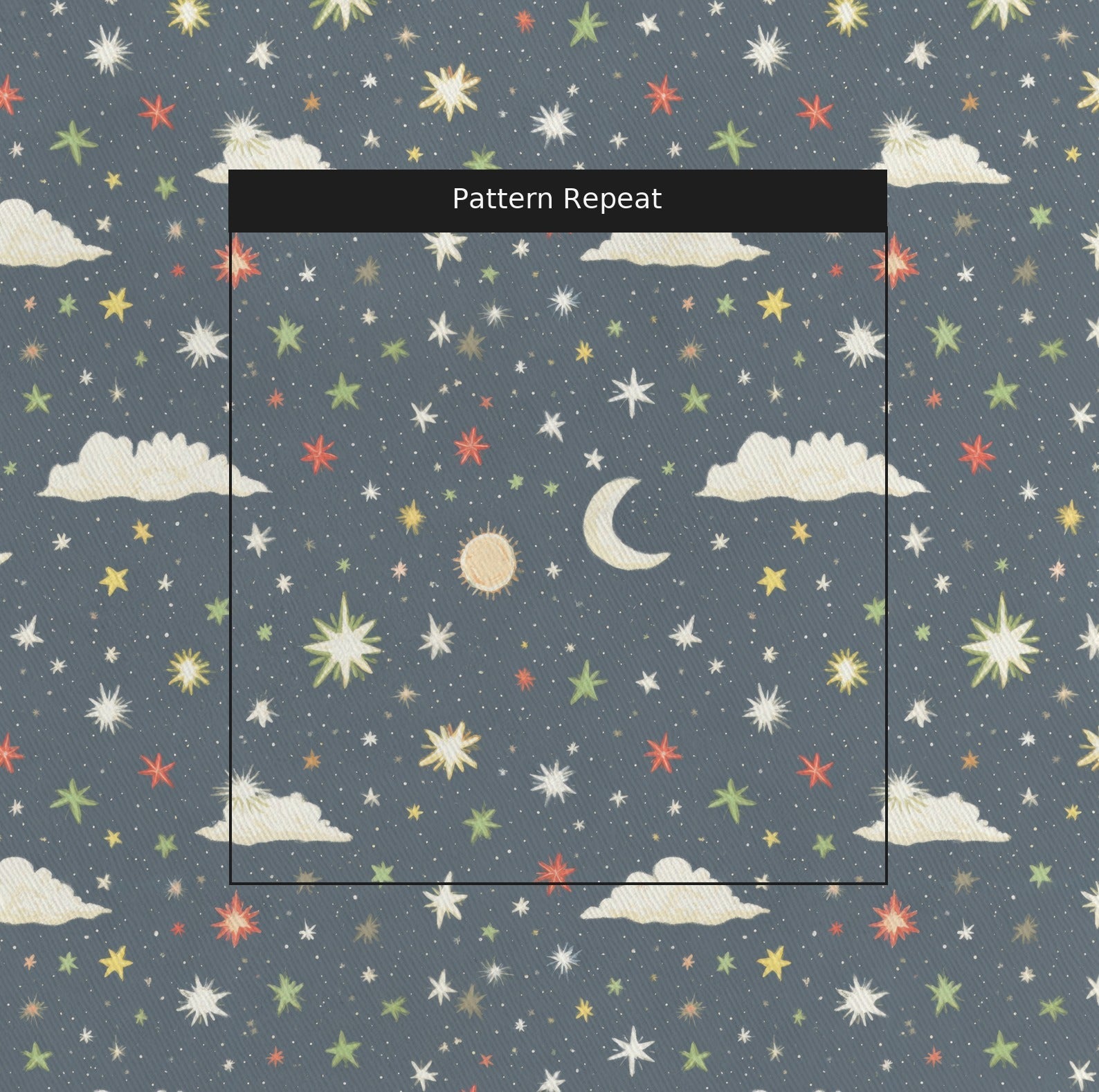 Starry Night Sky - Fabric - Linen Rowe