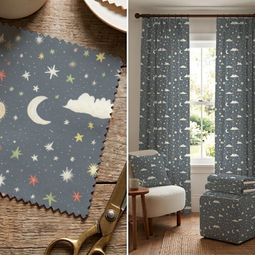 Starry Night Sky - Fabric - Linen Rowe