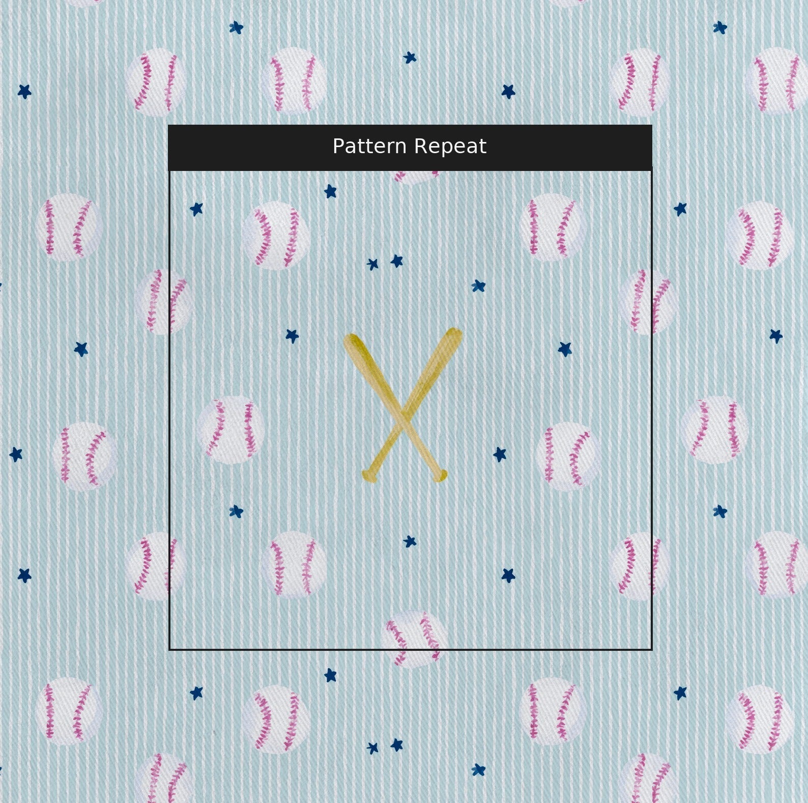 Stars, Stripes, And Baseballs - Fabric - Linen Rowe