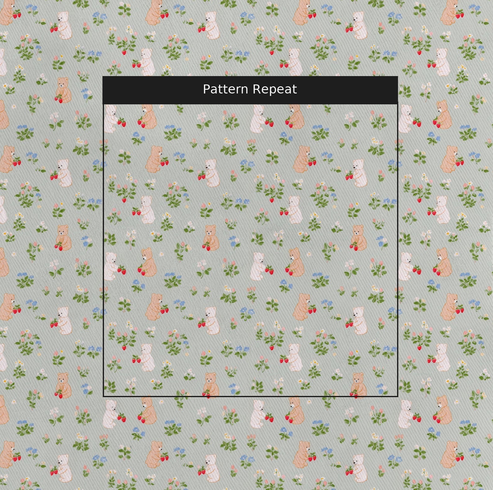 StrawBEARies - Fabric - Linen Rowe
