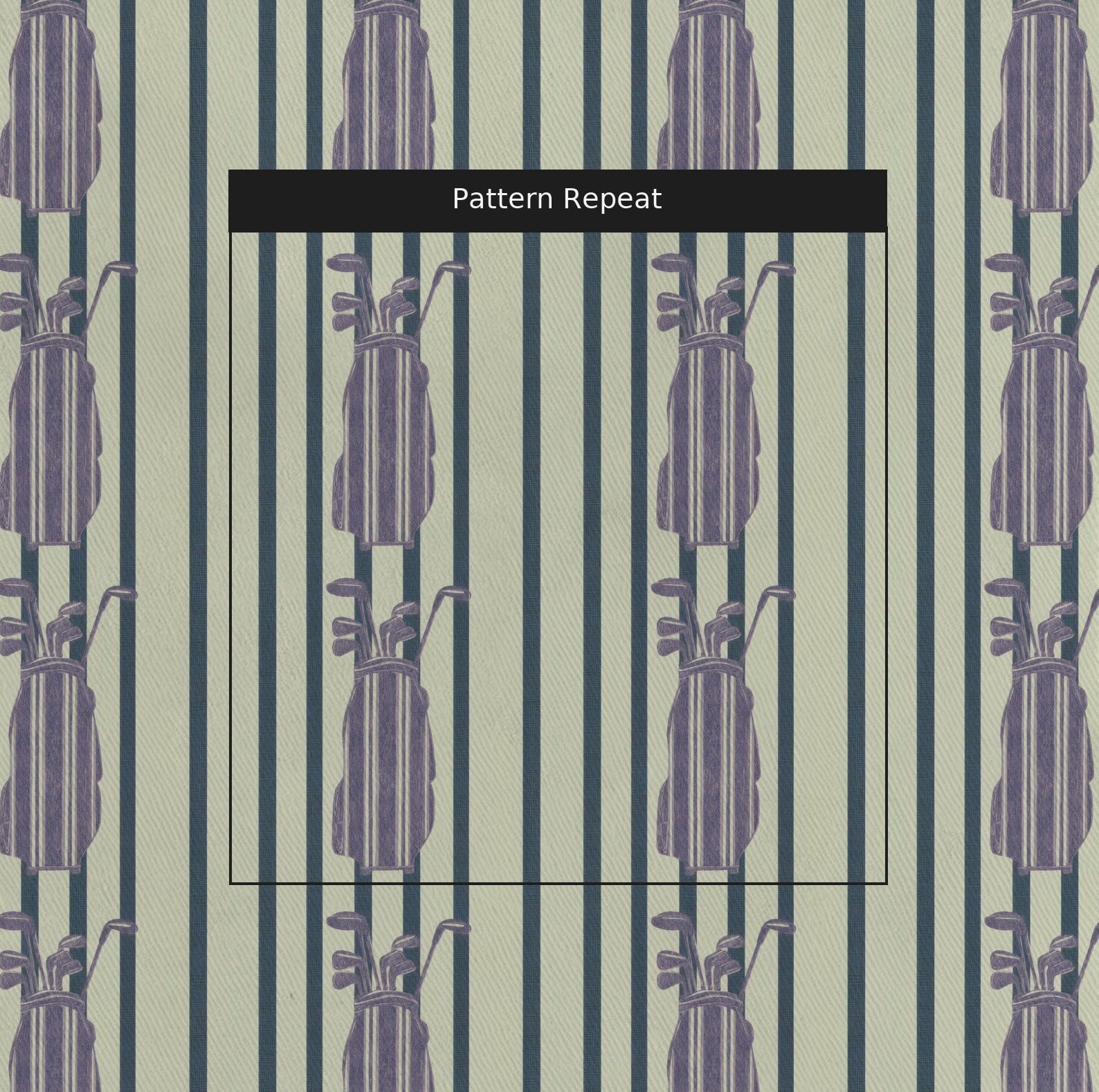 Stripes Golf Bag - Fabric - Linen Rowe