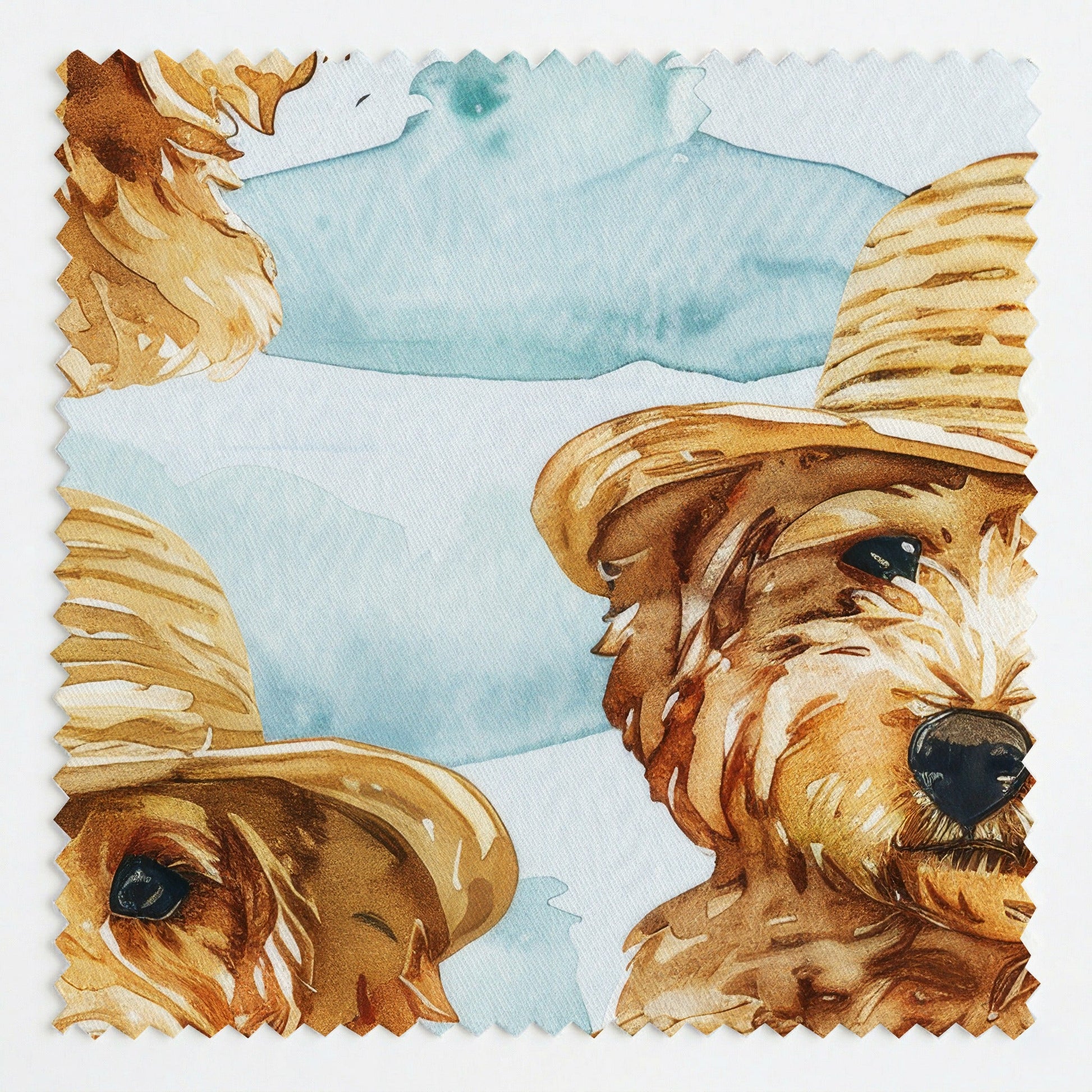 Sunbathing Goldendoodle - Fabric - Linen Rowe