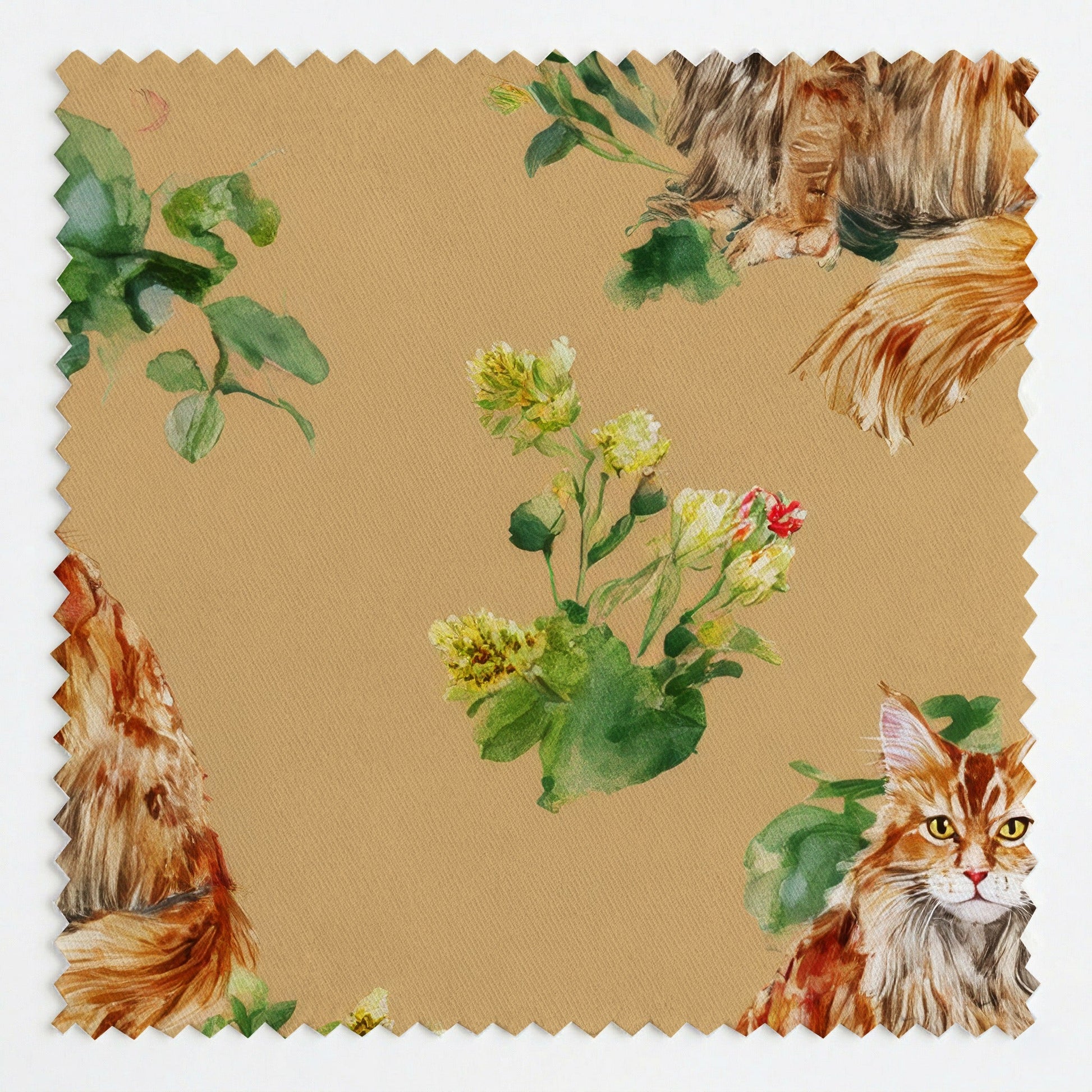 Sunny Day Maine Coon - Fabric - Linen Rowe