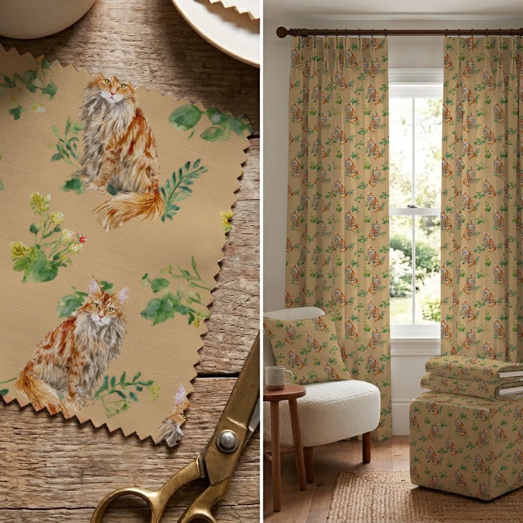 Sunny Day Maine Coon - Fabric - Linen Rowe