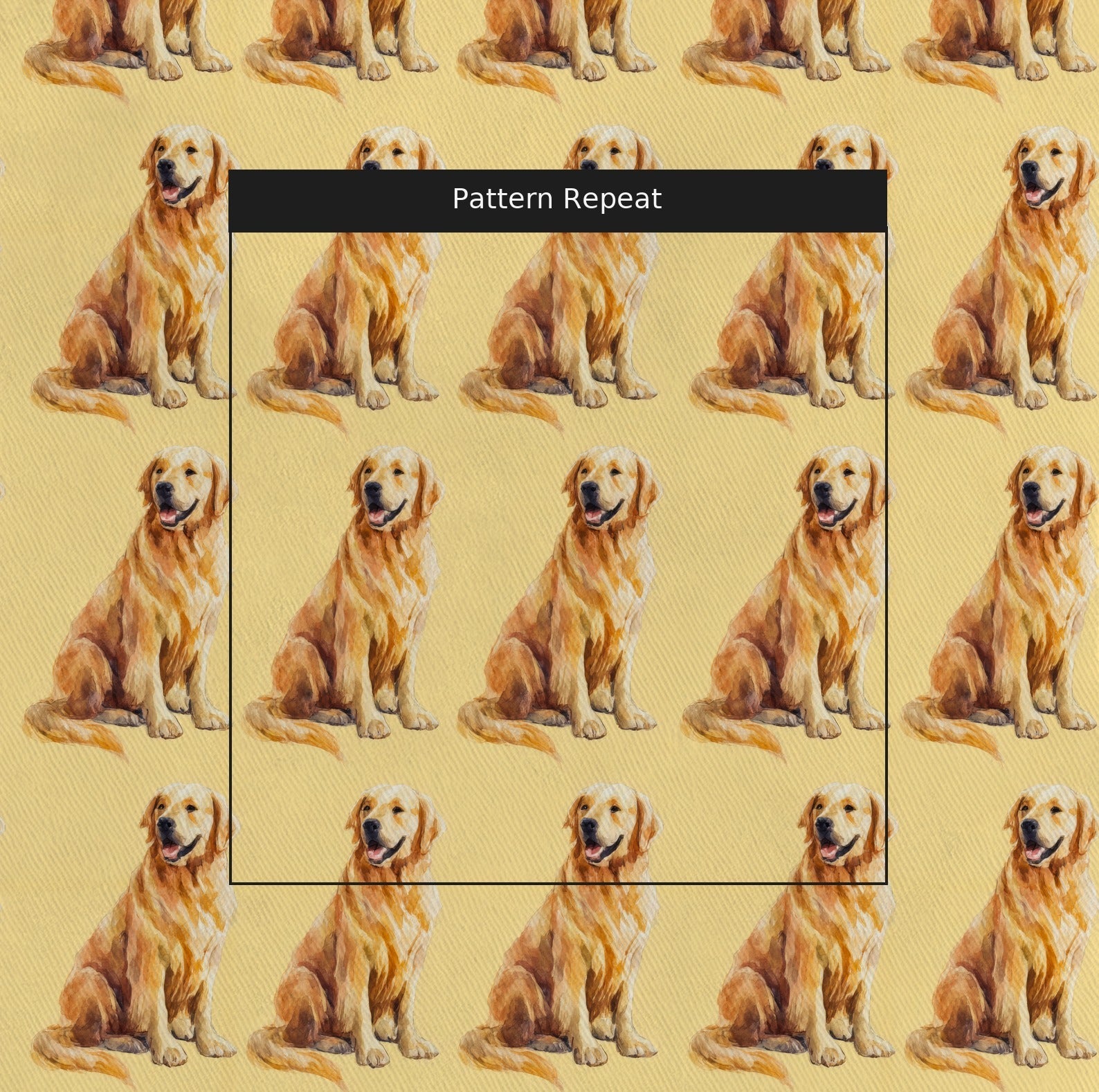 Sunshine Golden Retriever - Fabric - Linen Rowe