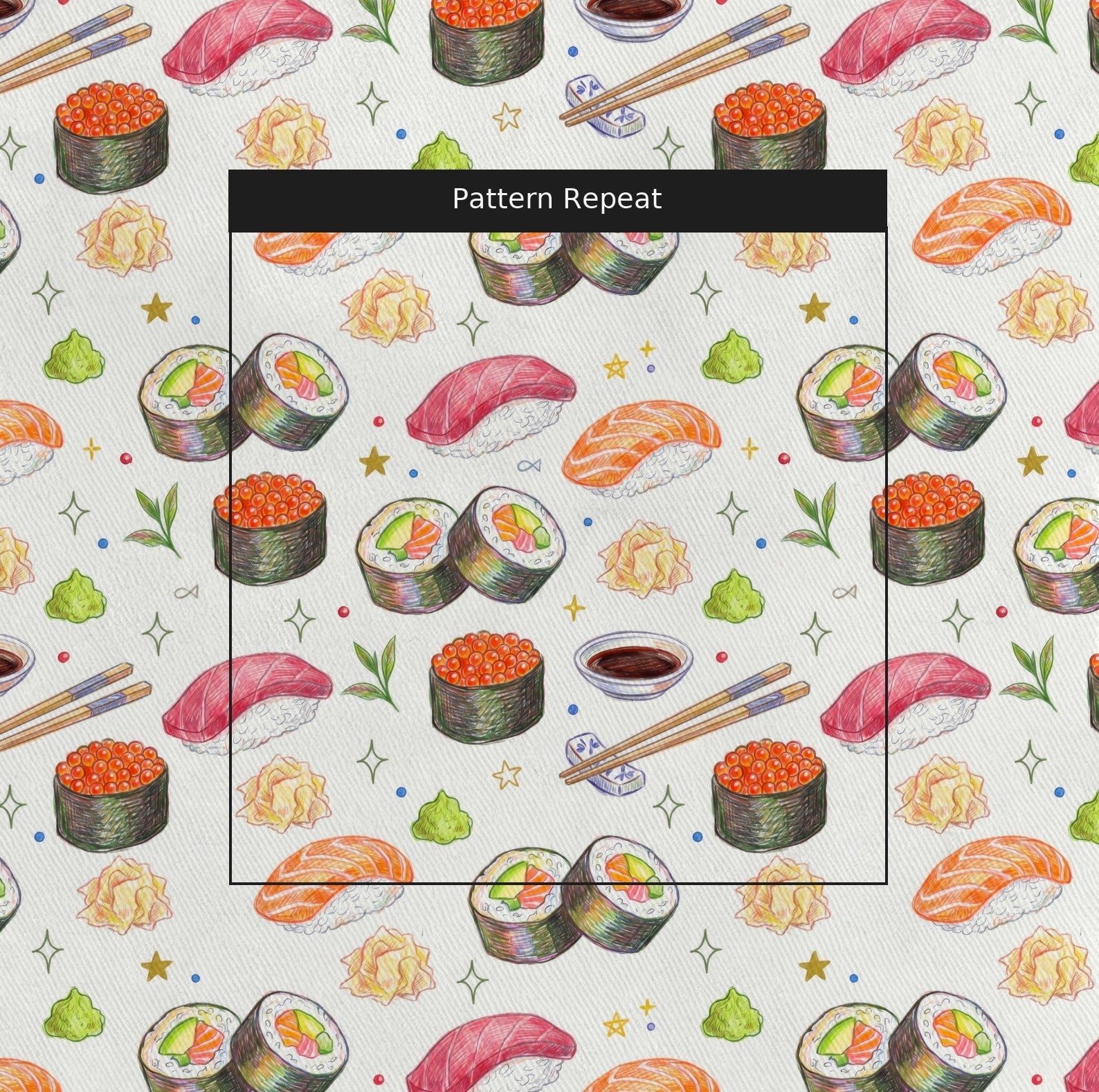 Sushi House - Fabric - Linen Rowe