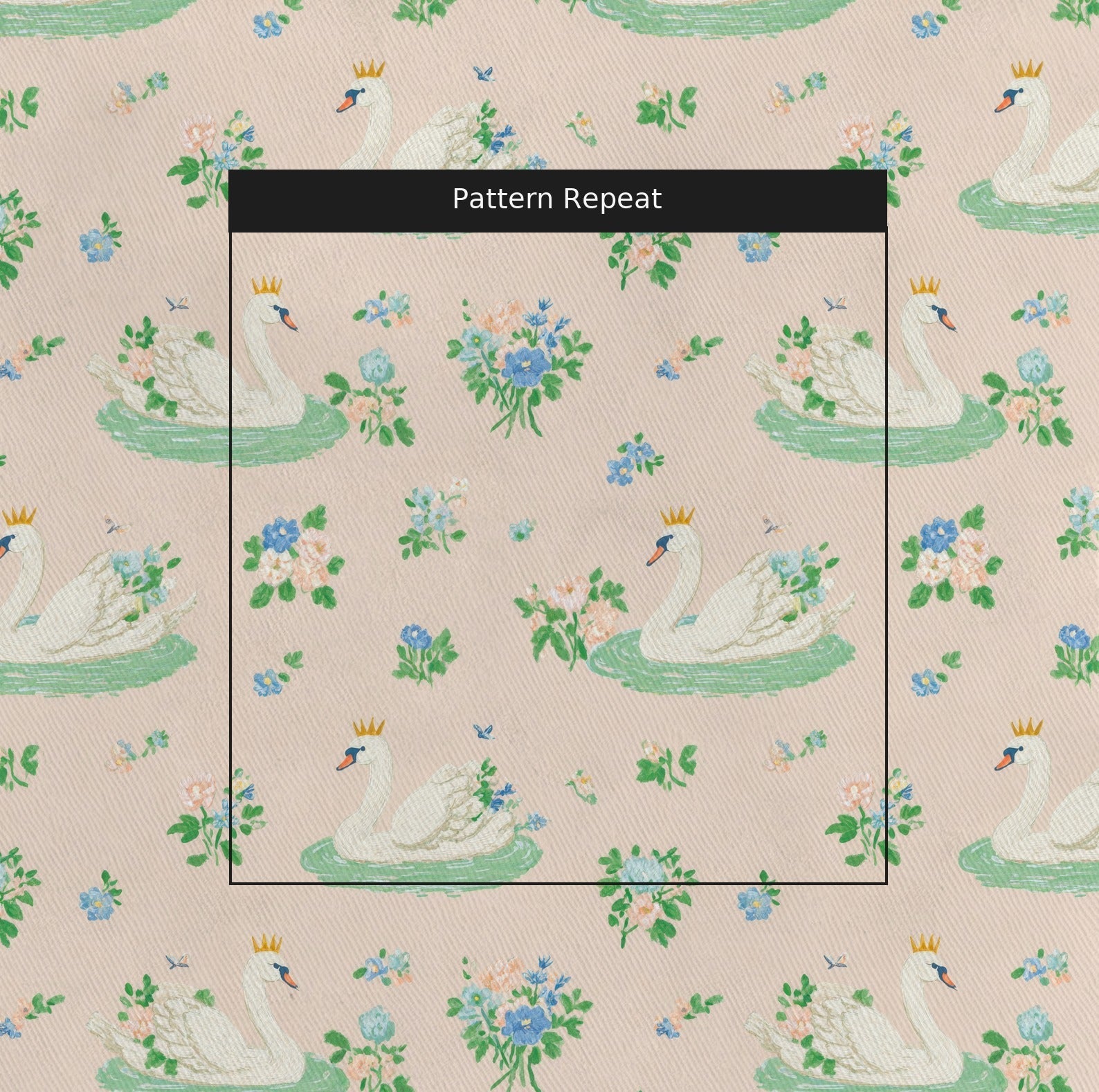 Swan Princess - Fabric - Linen Rowe