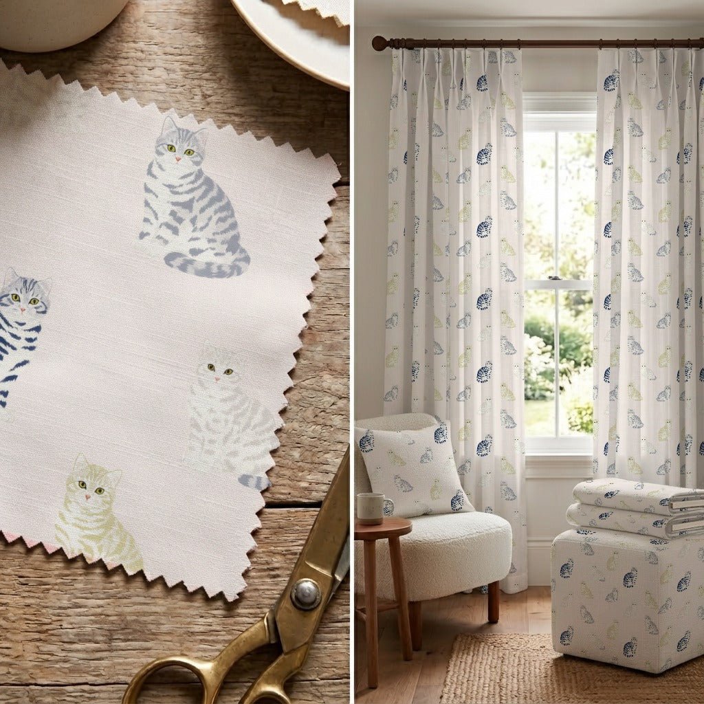 Sweet American Shorthairs - Fabric - Linen Rowe