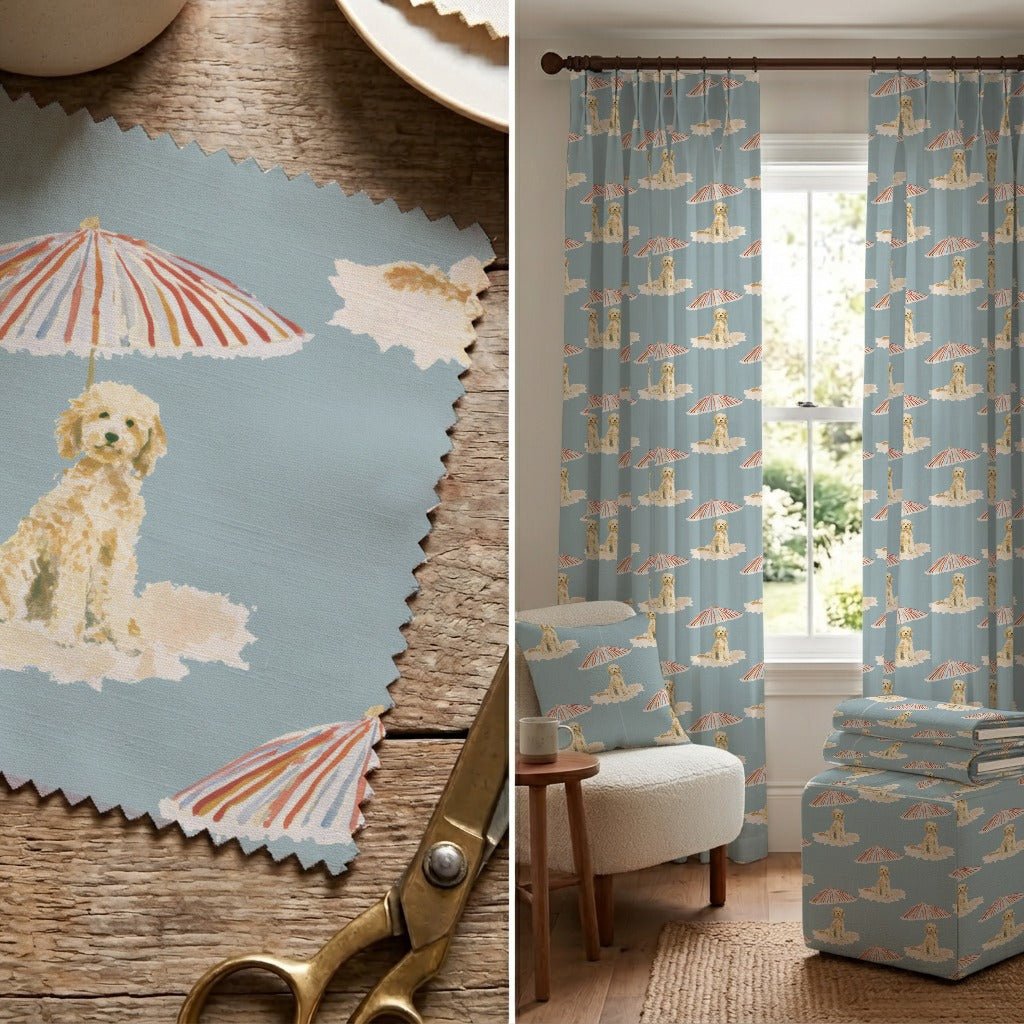 Tanning Day For Golden Doodle - Fabric - Linen Rowe