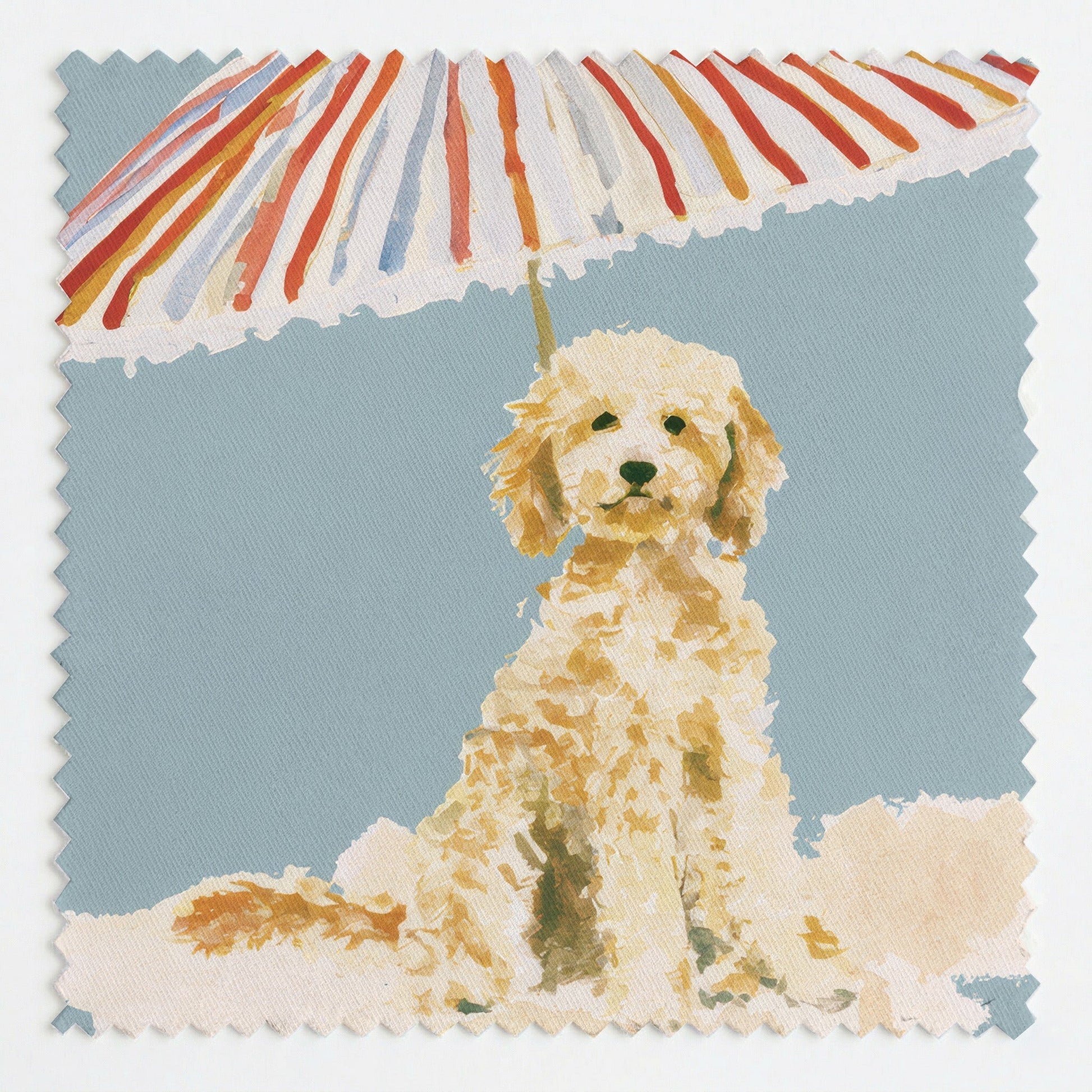 Tanning Day For Golden Doodle - Fabric - Linen Rowe