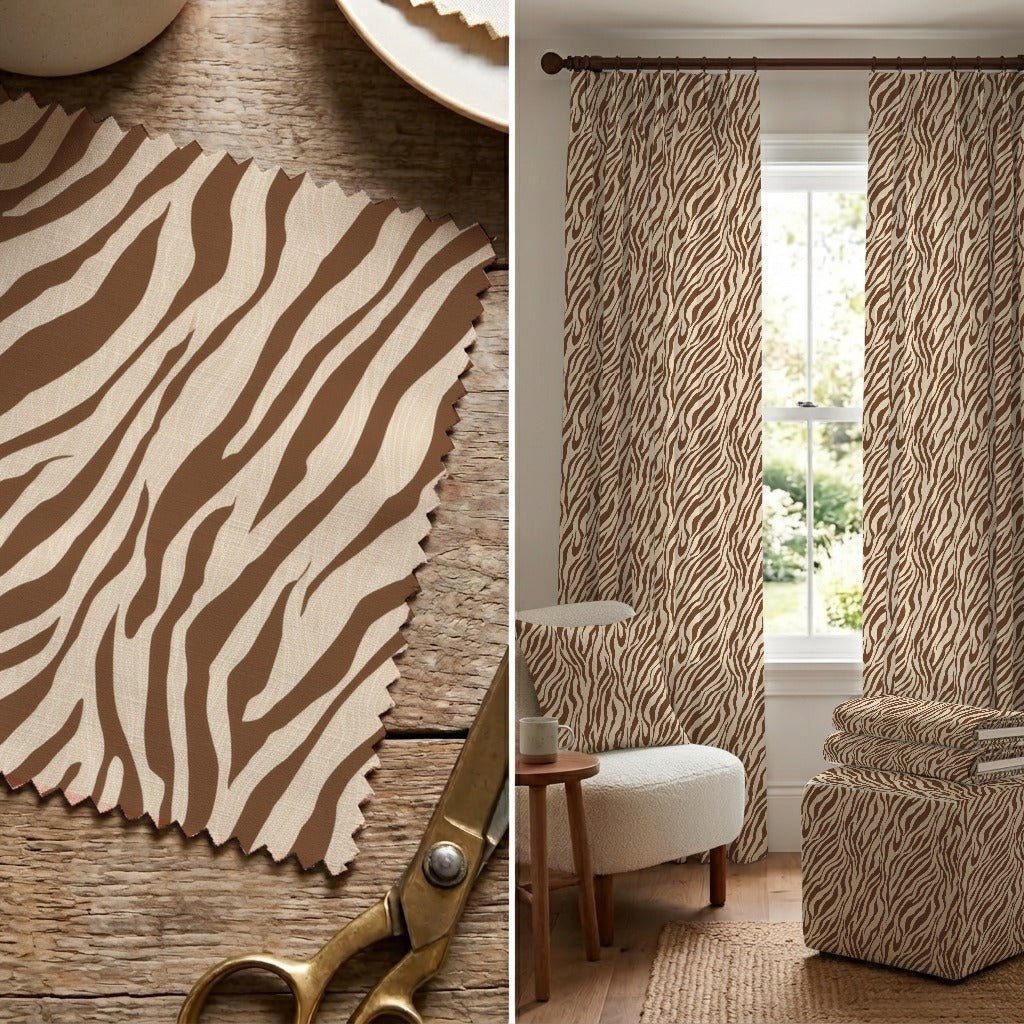 Taupe Zebra Stripe - Fabric - Linen Rowe