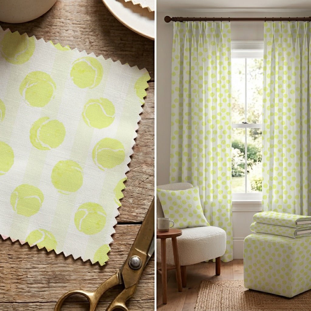 Tennis Ball Stripe - Fabric - Linen Rowe