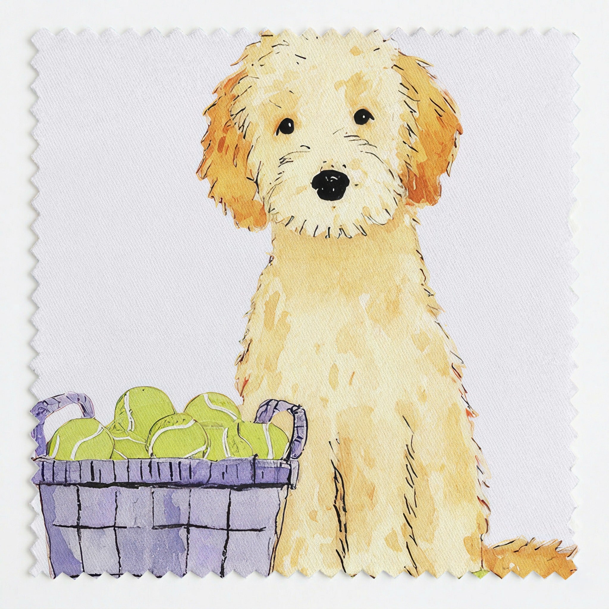Tennis Doodle - Fabric - Linen Rowe
