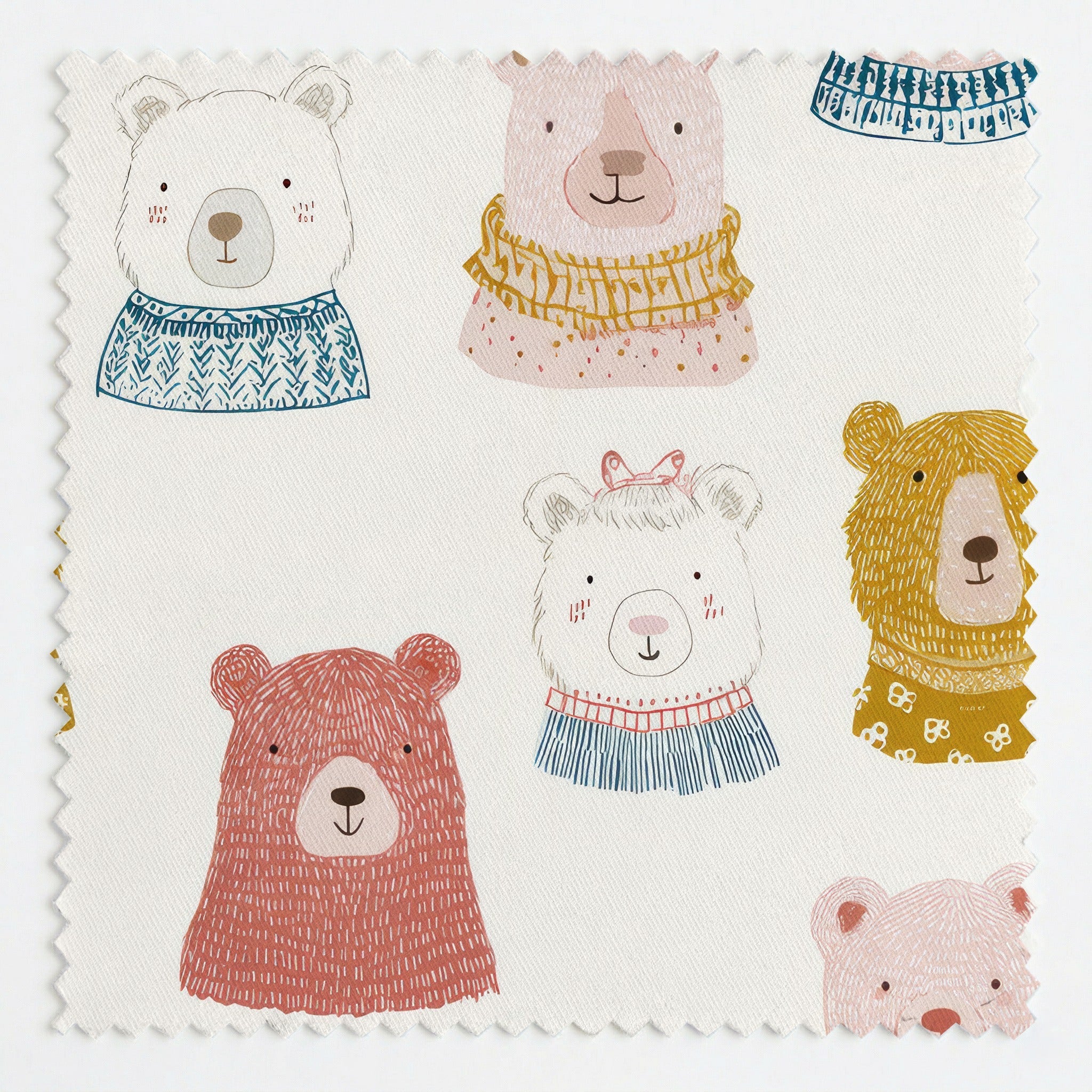 The Cheerful Bears - Fabric - Linen Rowe
