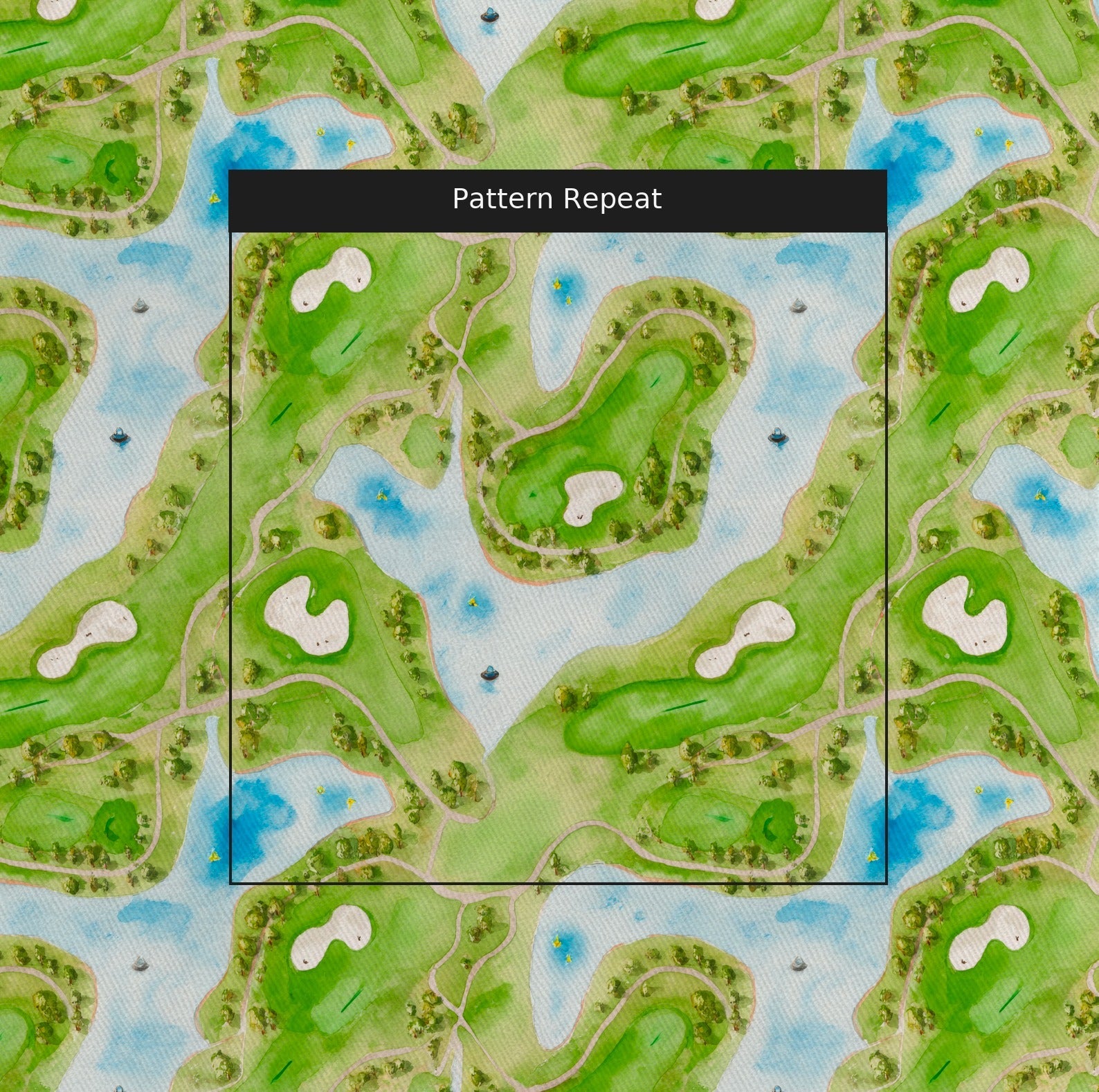 The Course from Above - Fabric - Linen Rowe
