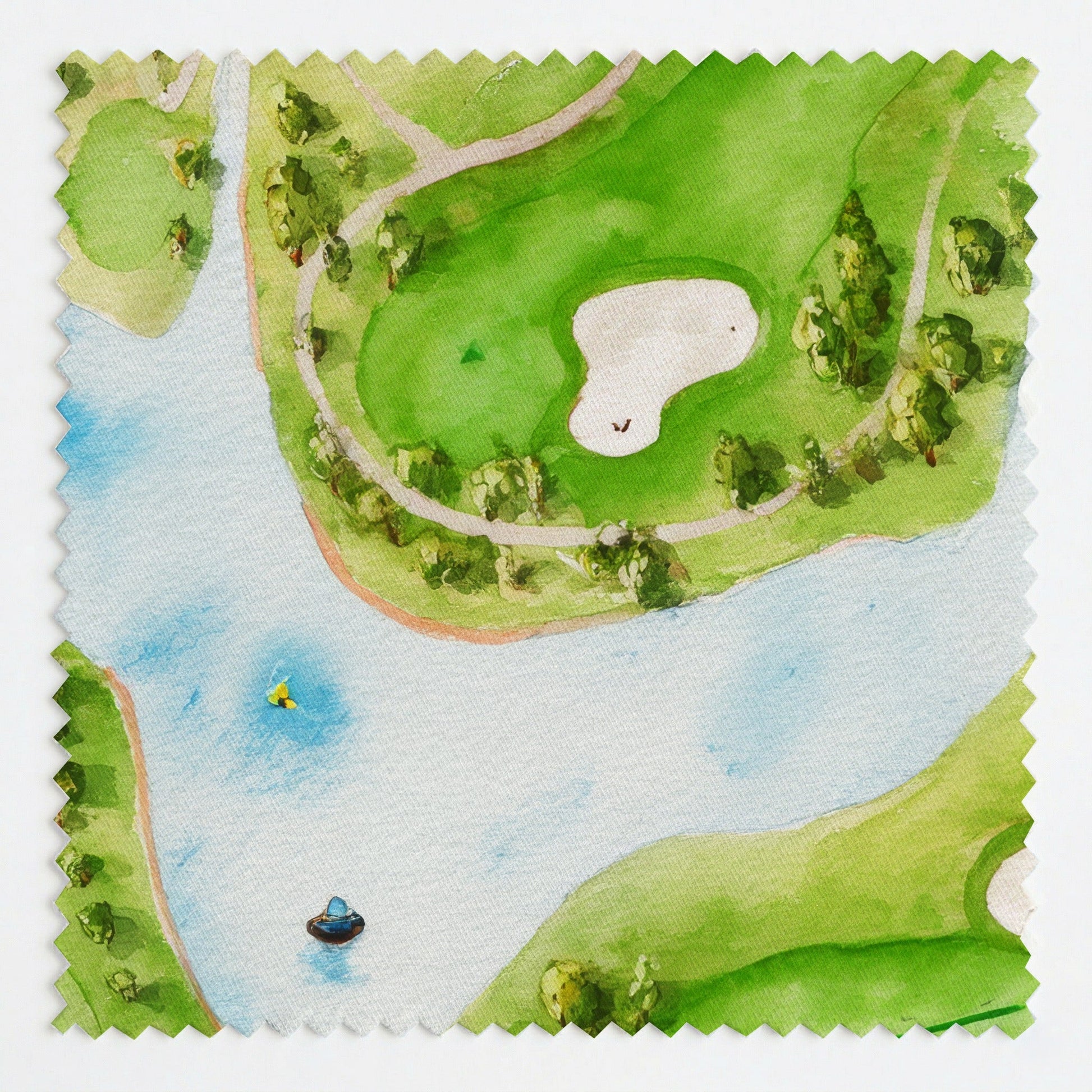 The Course from Above - Fabric - Linen Rowe