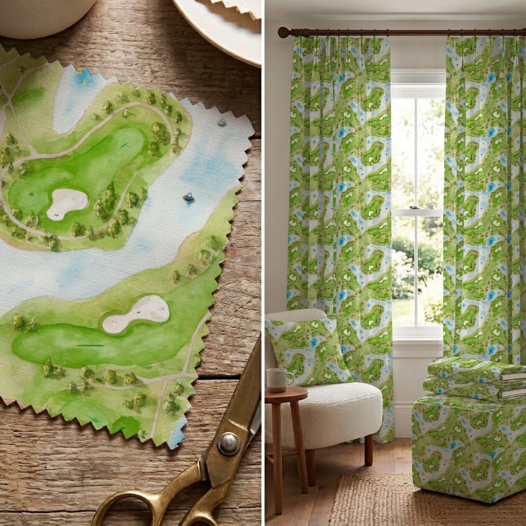 The Course from Above - Fabric - Linen Rowe