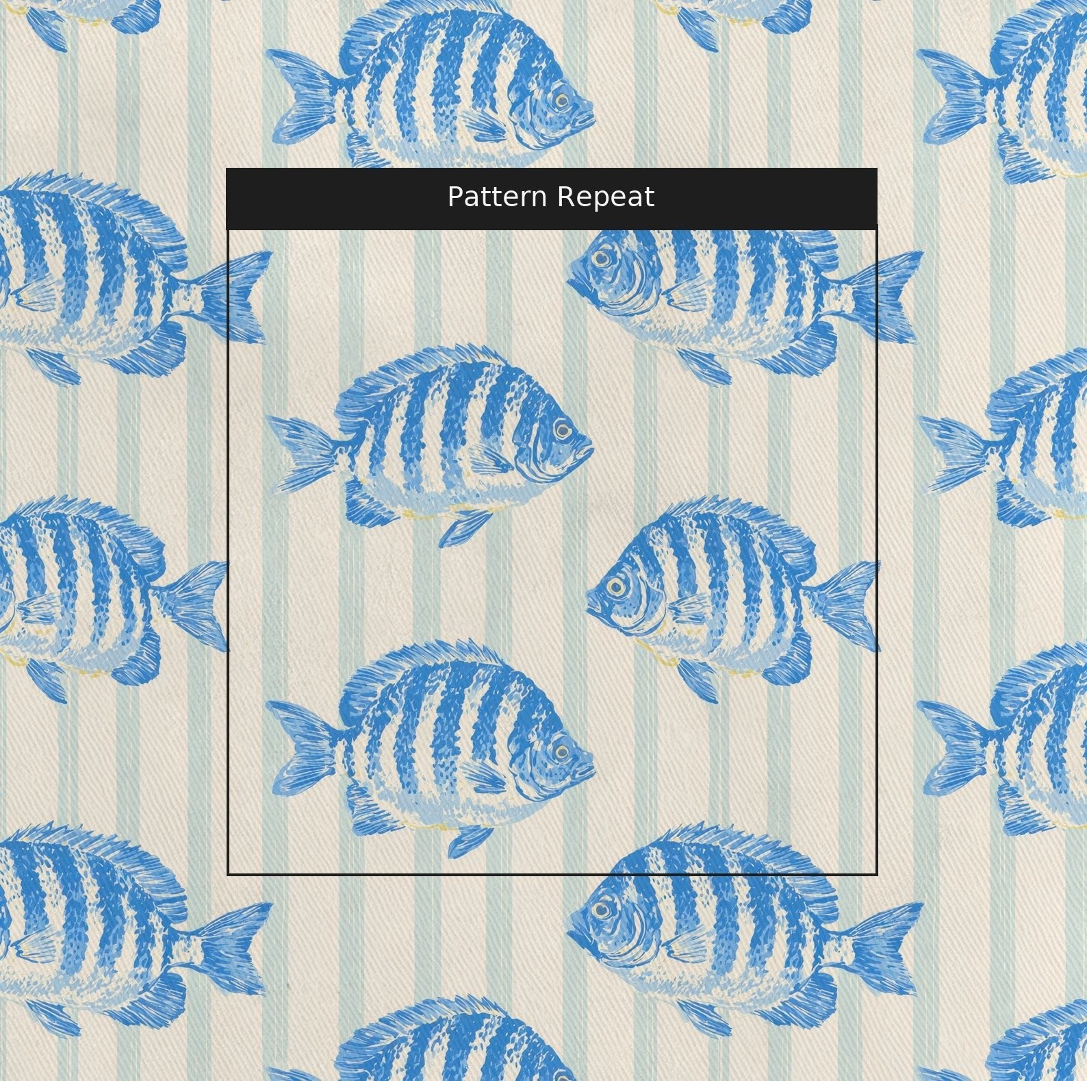Tidal Fish - Fabric - Linen Rowe