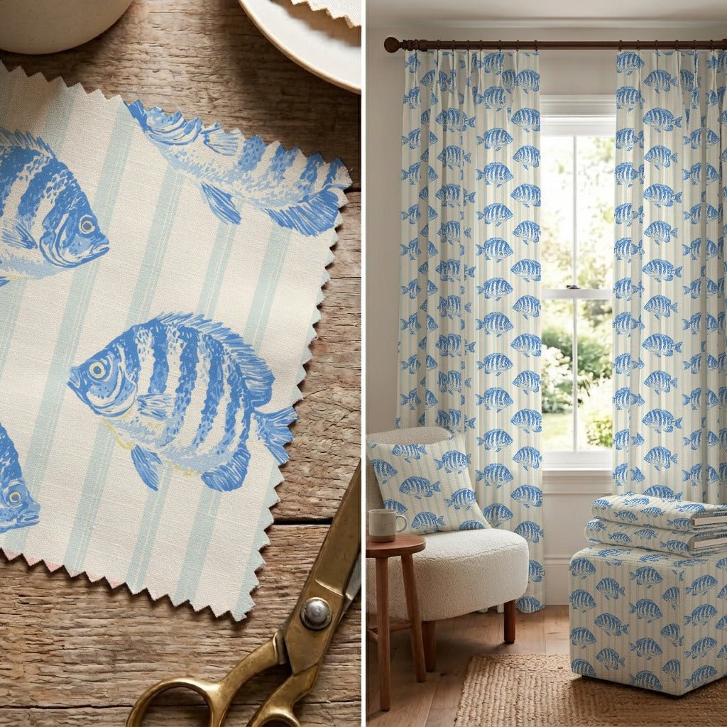 Tidal Fish - Fabric - Linen Rowe