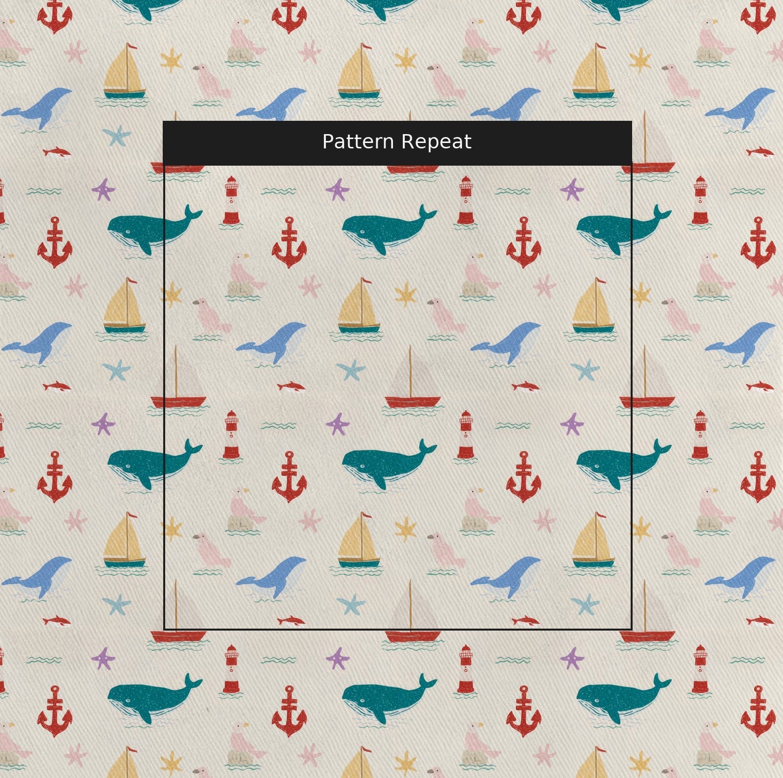 Tiny Sea - Fabric - Linen Rowe