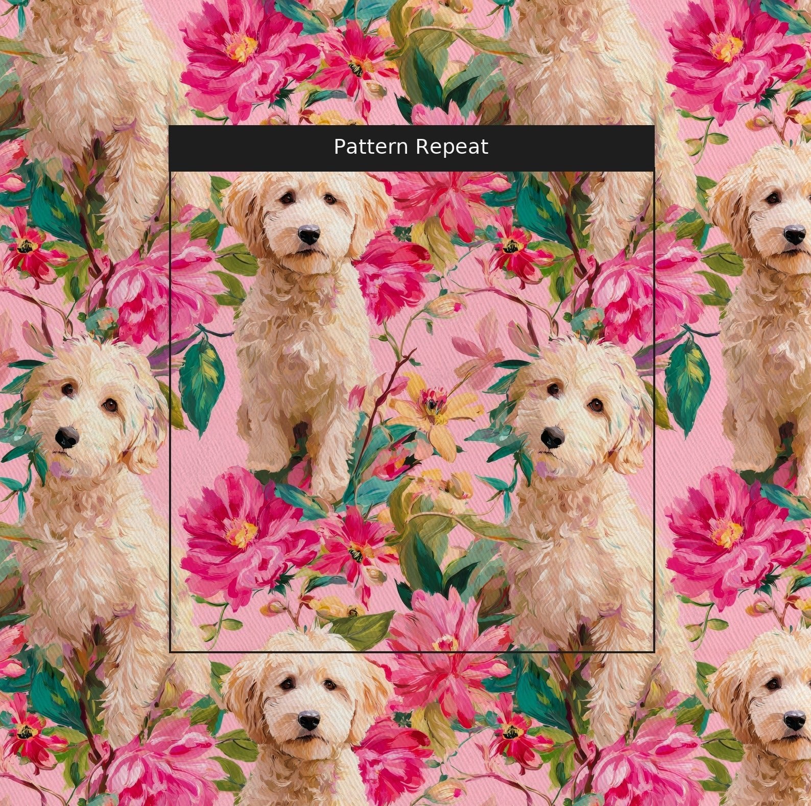 Tropical Goldendoodles - Fabric - Linen Rowe