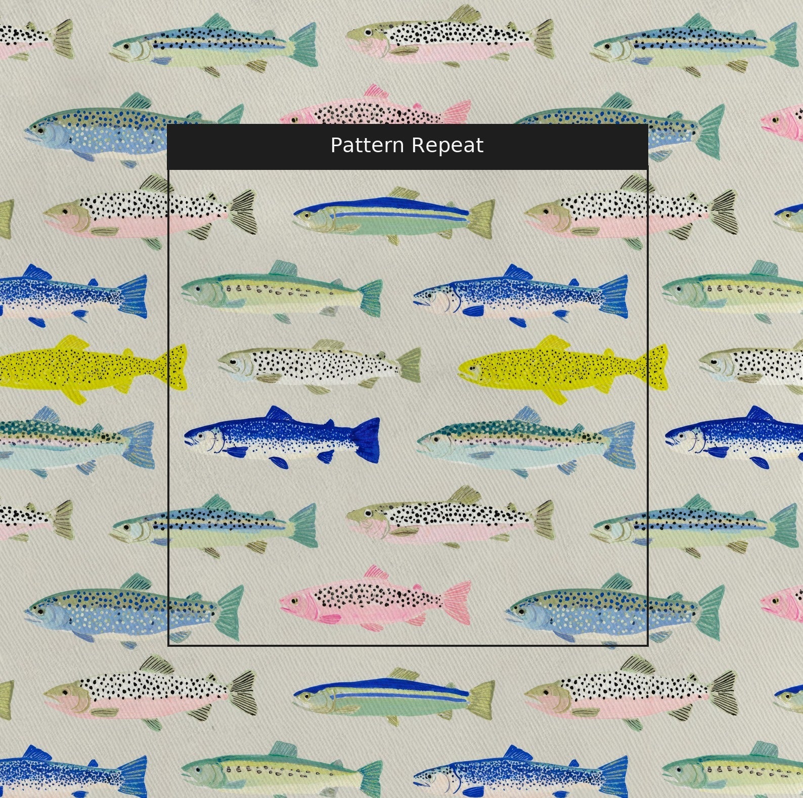 Upstream Swimming - Fabric - Linen Rowe