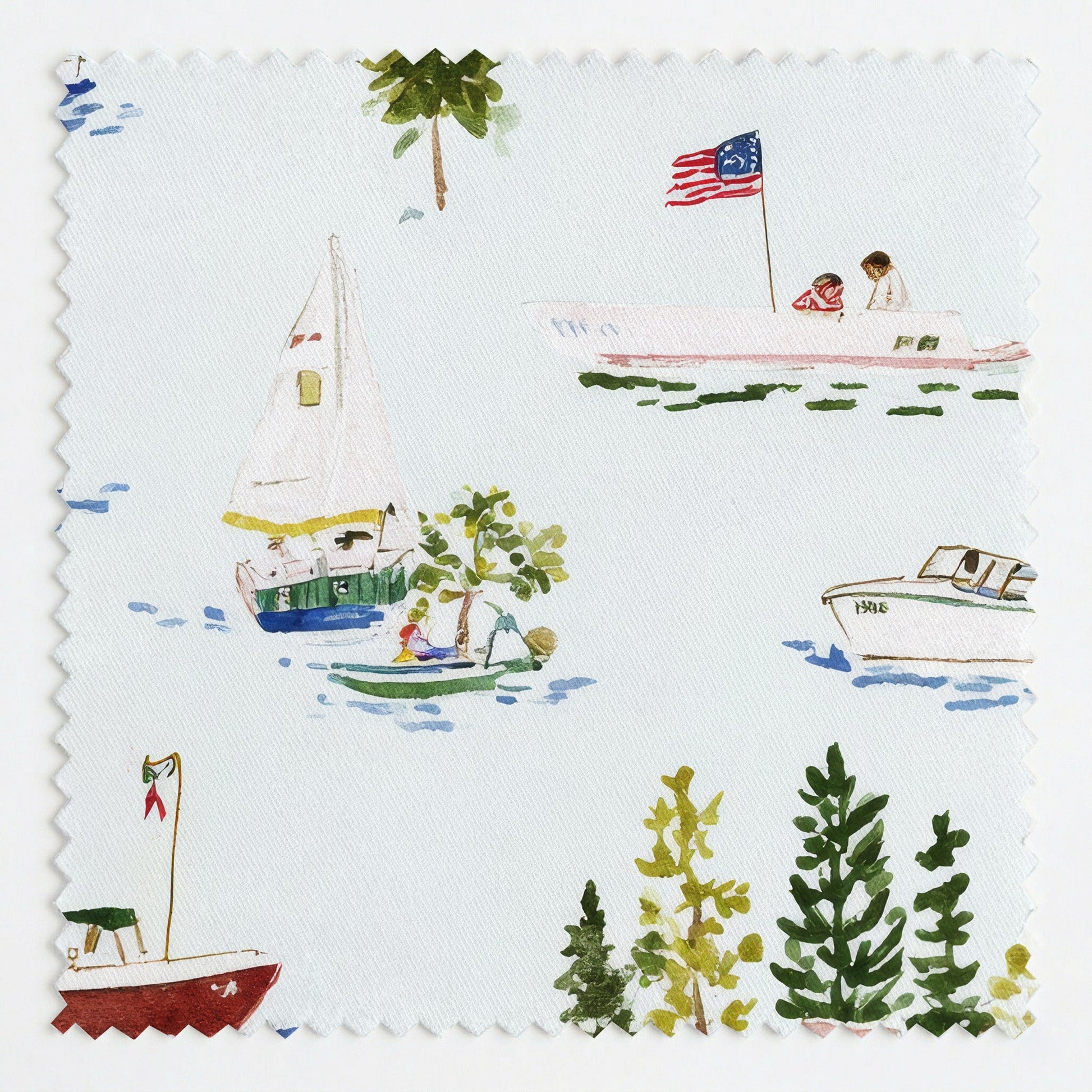 USA Lake - Fabric - Linen Rowe