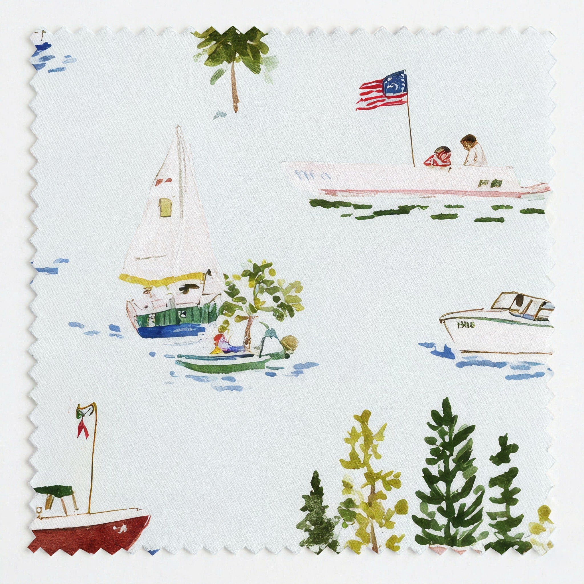 USA Lake - Fabric - Linen Rowe