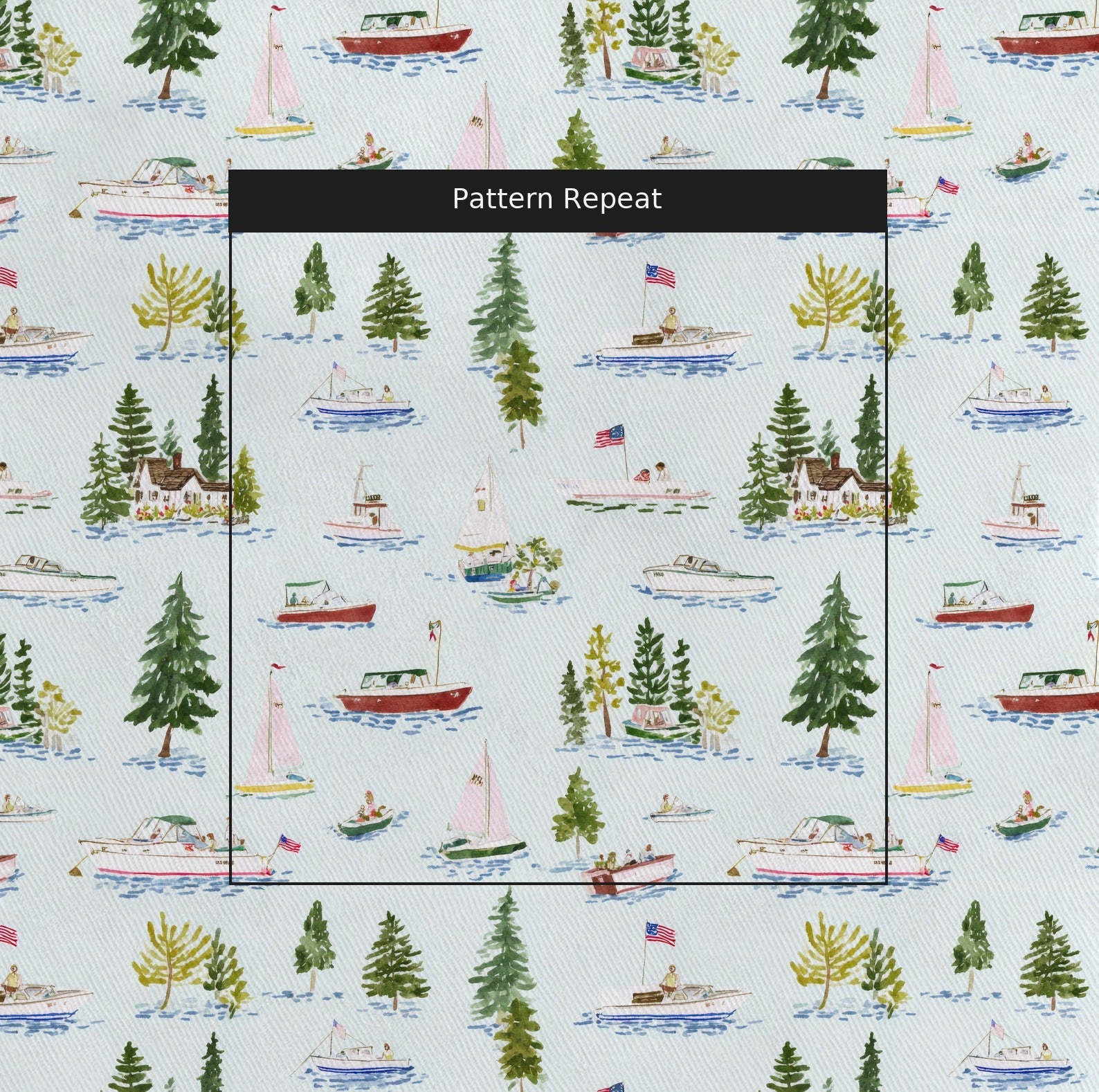 USA Lake - Fabric - Linen Rowe