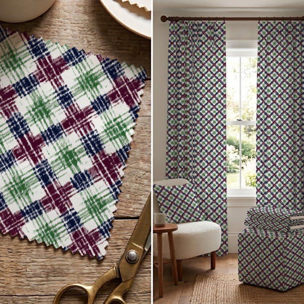 Valeska Plaid - Fabric - Linen Rowe