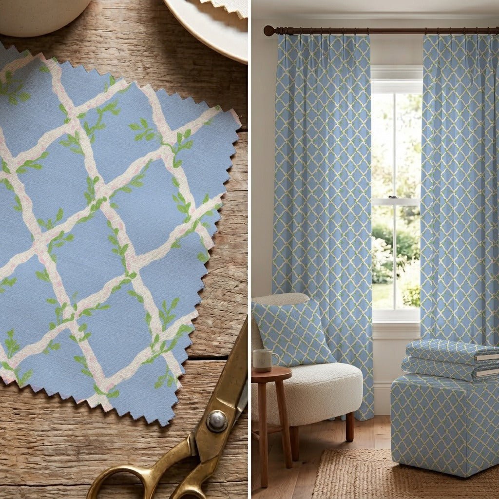 Vineyard Lattice - Fabric - Linen Rowe