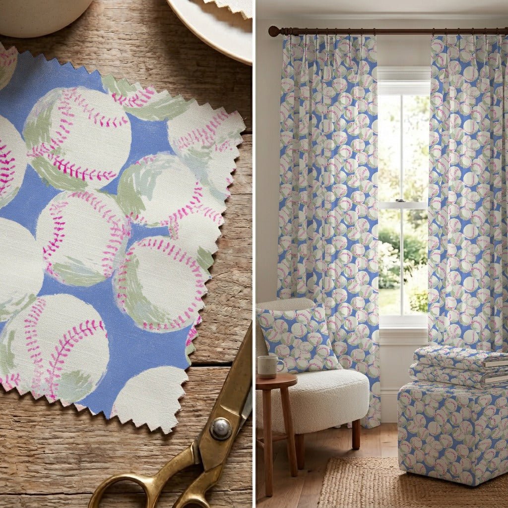 Vintage Baseballs - Fabric - Linen Rowe