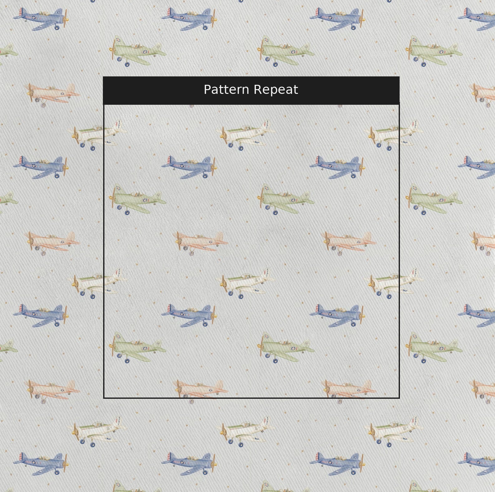 Vintage Planes - Fabric - Linen Rowe