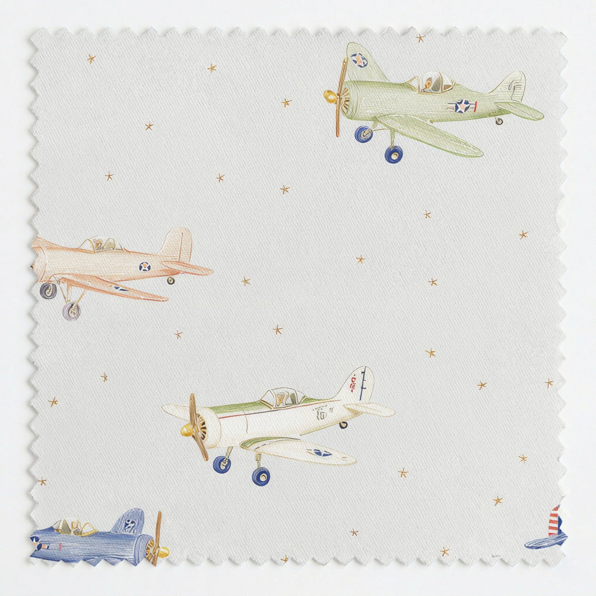 Vintage Planes - Fabric - Linen Rowe