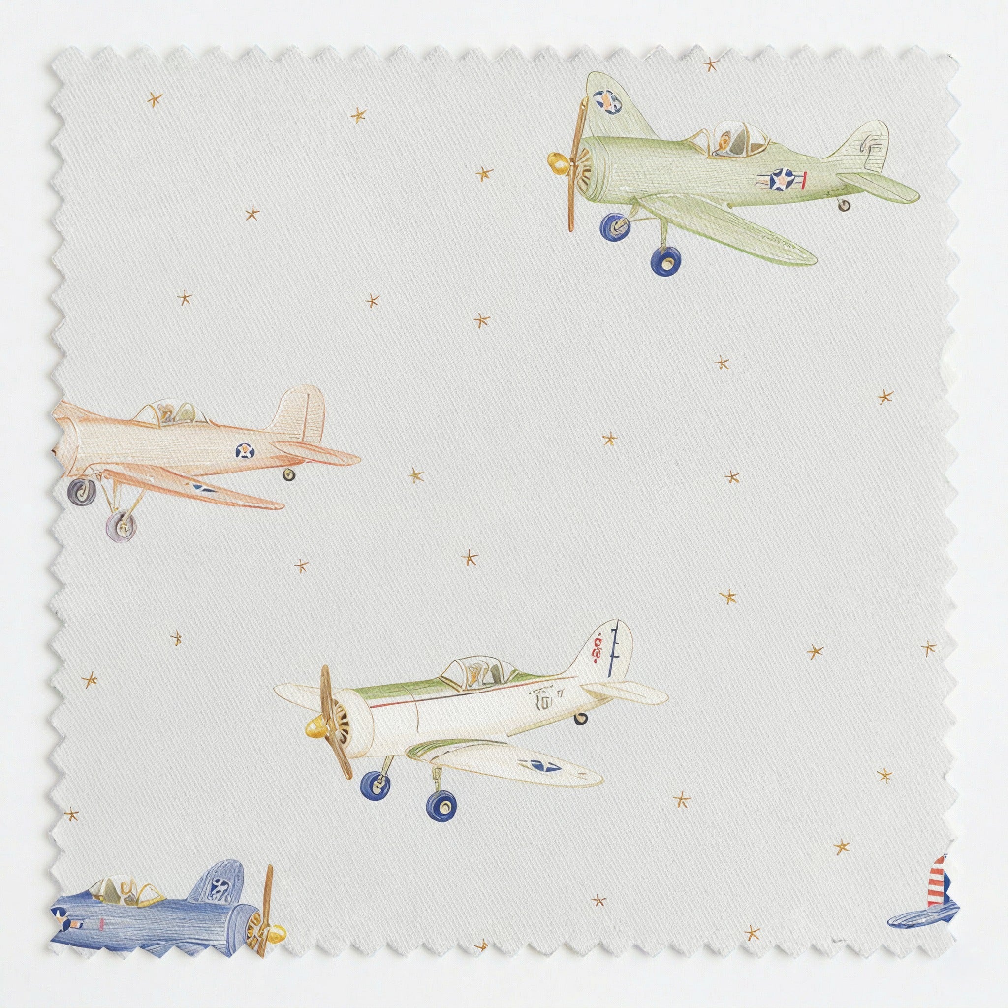 Vintage Planes - Fabric - Linen Rowe