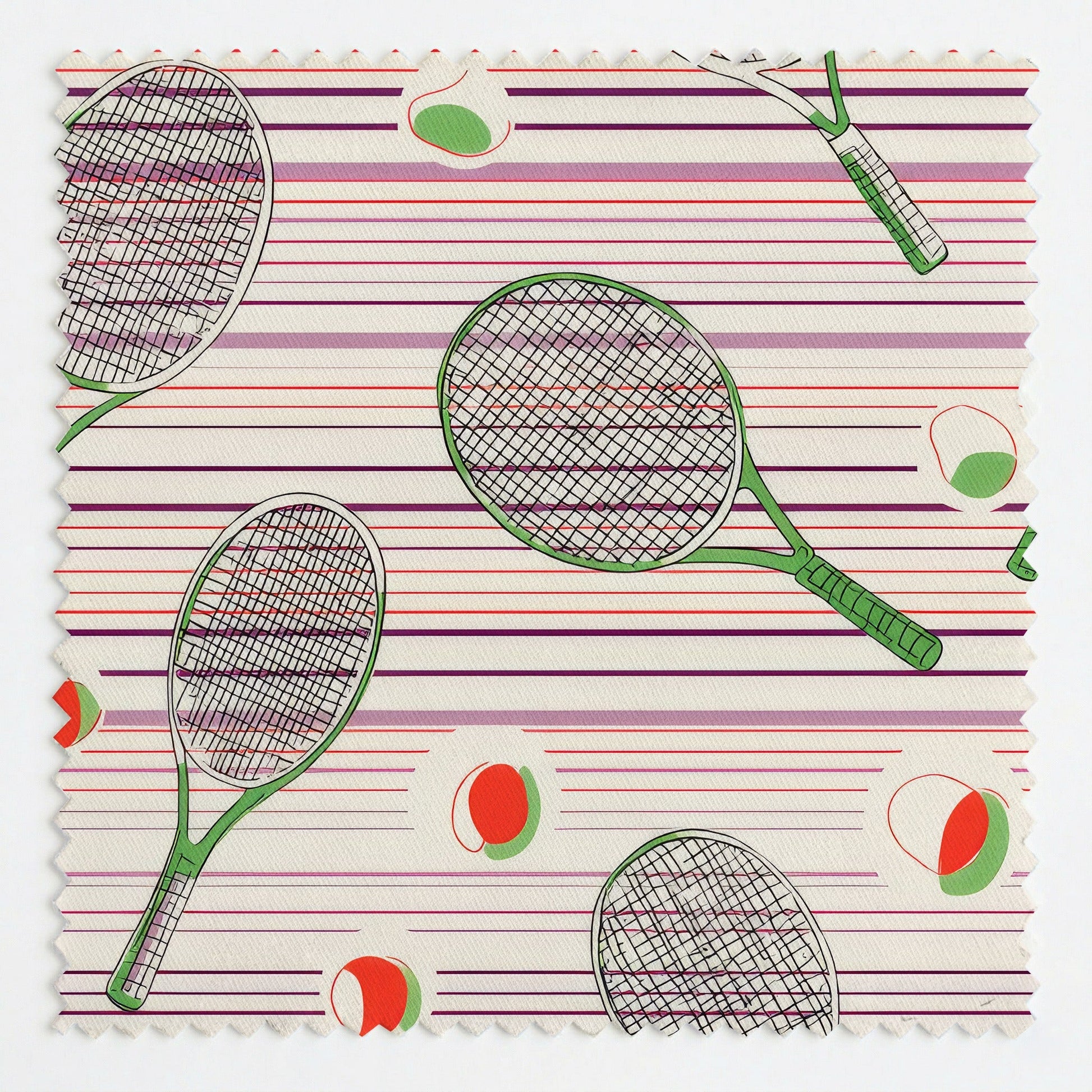 Vintage Tennis - Fabric - Linen Rowe