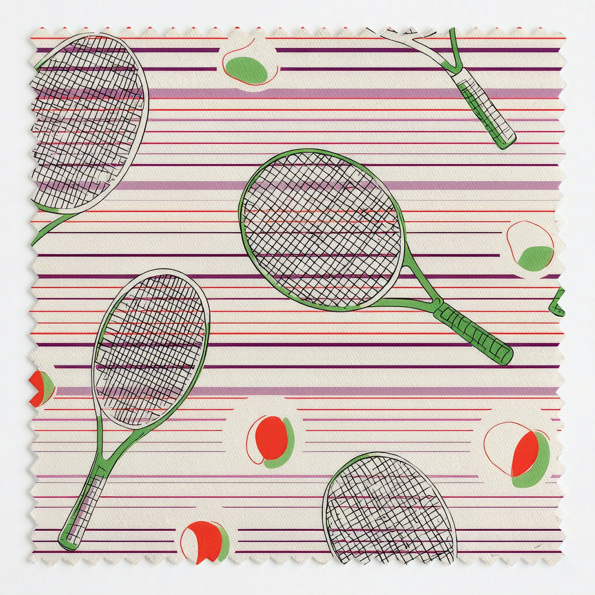 Vintage Tennis - Fabric - Linen Rowe