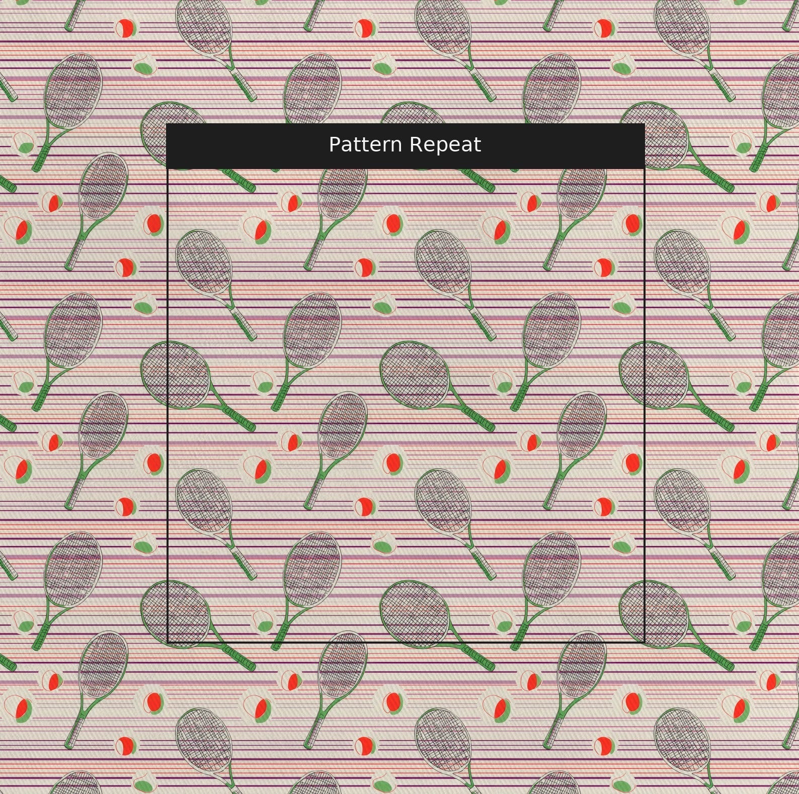 Vintage Tennis - Fabric - Linen Rowe