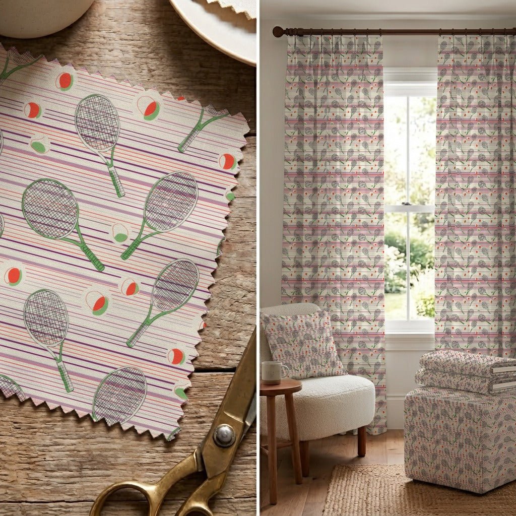 Vintage Tennis - Fabric - Linen Rowe