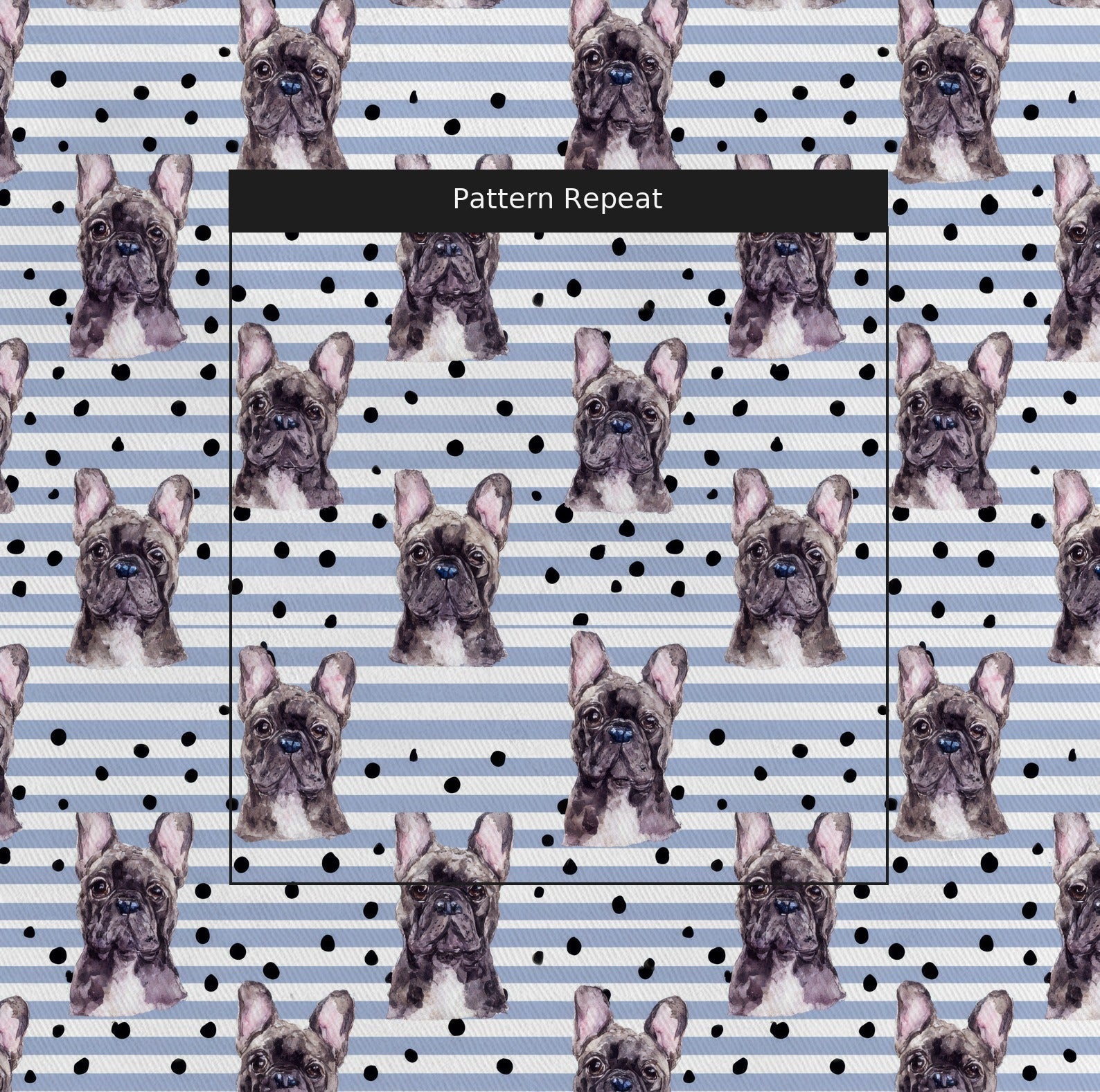 Washed Dots & Stripes Frenchie - Fabric - Linen Rowe