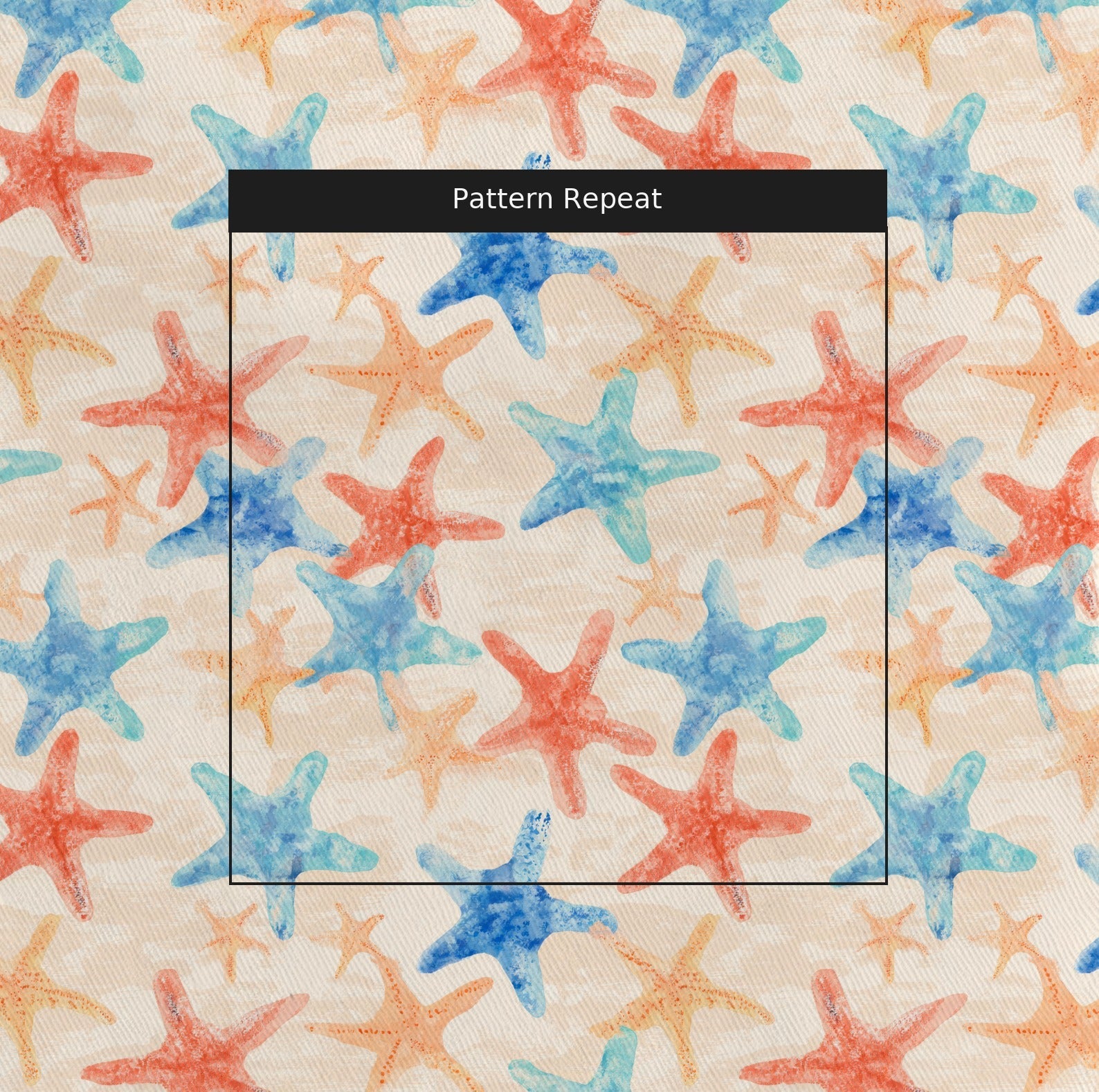 Washed Up Starfish - Fabric - Linen Rowe