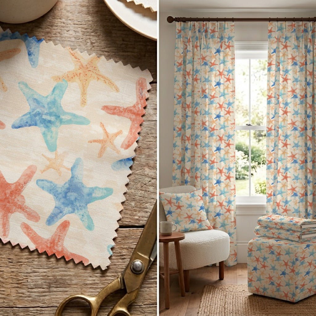 Washed Up Starfish - Fabric - Linen Rowe