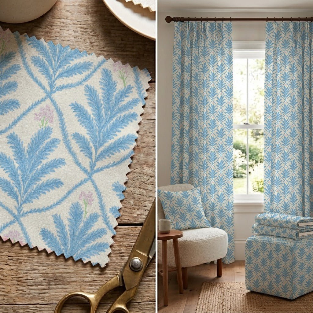 Watercolor Palms - Fabric - Linen Rowe