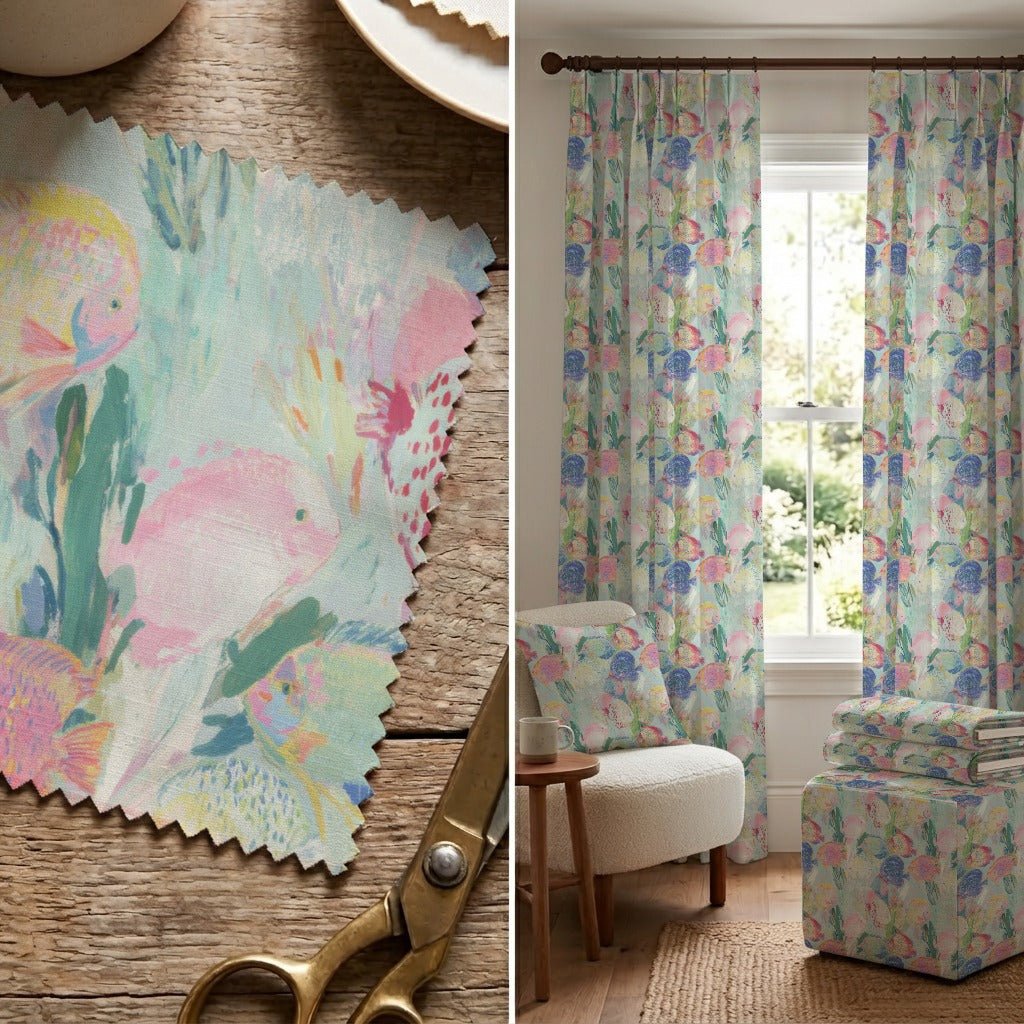 Watercolor Waters - Fabric - Linen Rowe