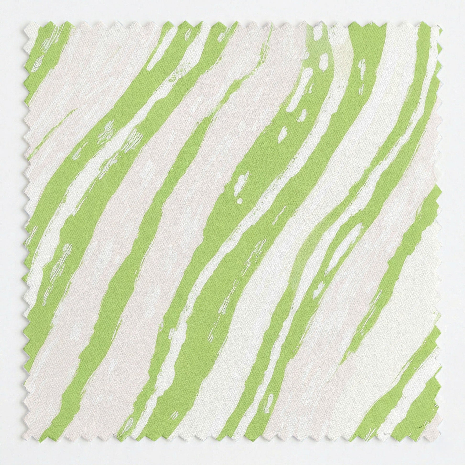 Wavy Green Stripes - Fabric - Linen Rowe